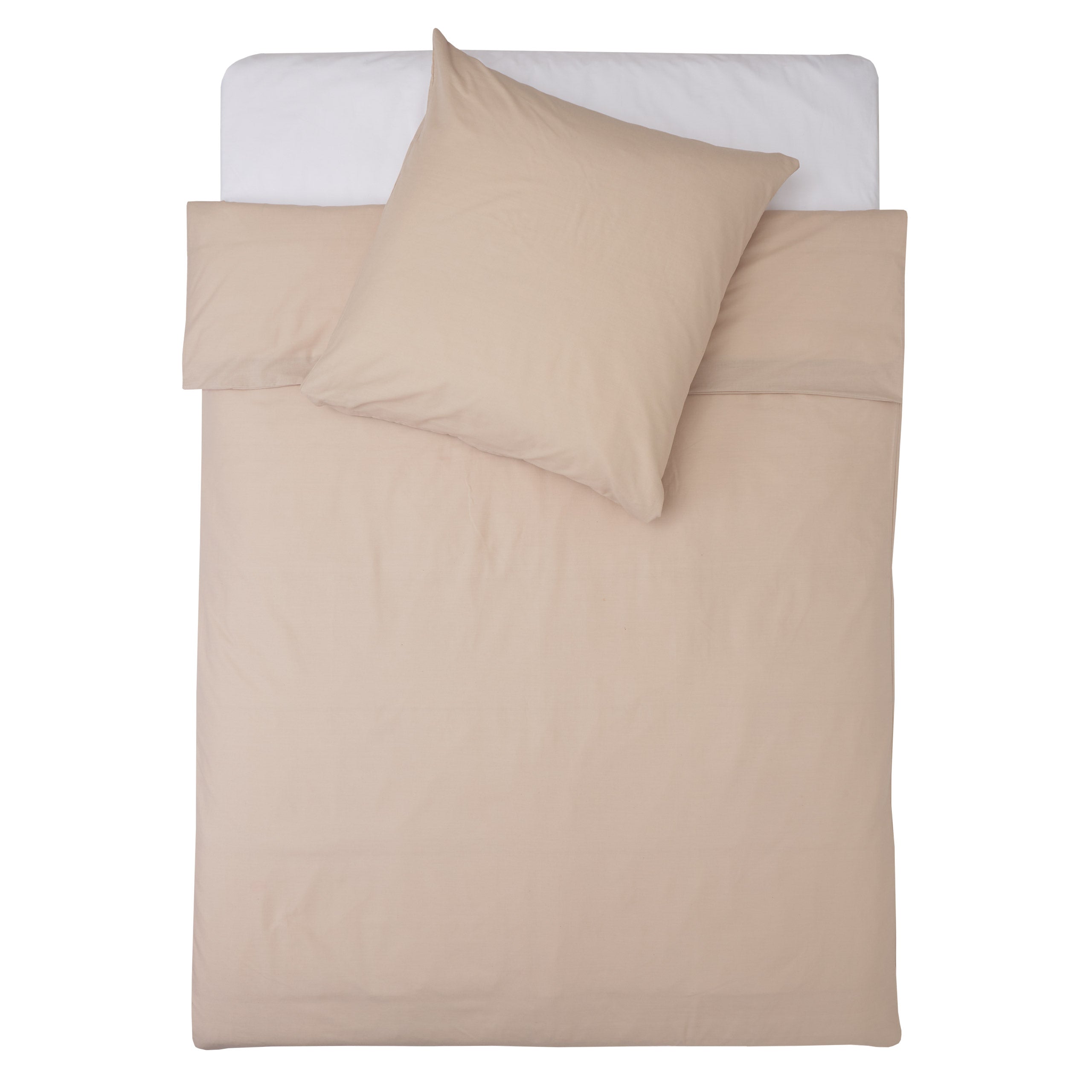 Premium Bettwäsche Everyday - Ganzjahres Bettbezug 155x200 cm & Kissenbezug 80x80 cm - Beige