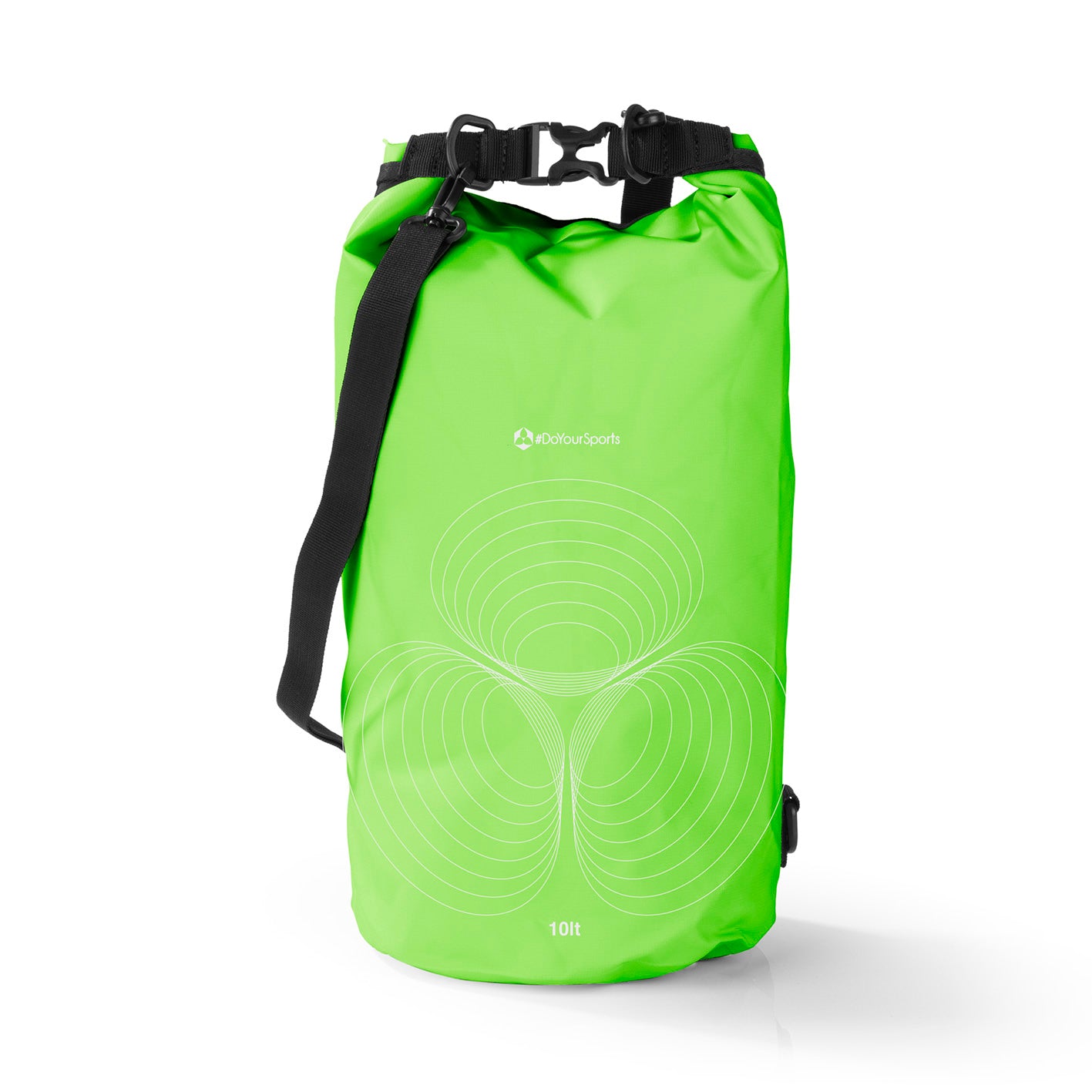 Dry Bag 10L - Grün, robuster wasserdichter Rucksack mit Rolltop-Verschluss und verstellbarem Schultergurt für Outdoor-Abenteuer.