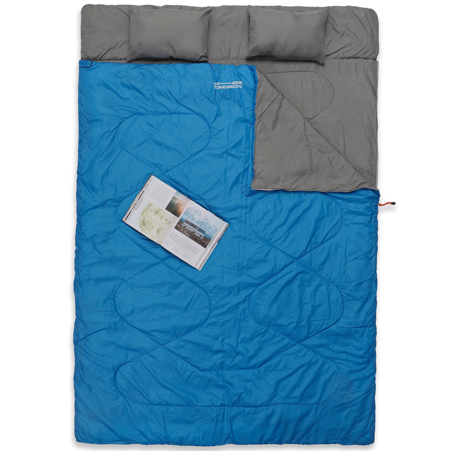 Doppelschlafsack mit Tragetasche - 2-Personen Schlafsack - Royalblau, wasserabweisend, 190x150 cm, atmungsaktiv, ideal fürs Camping.