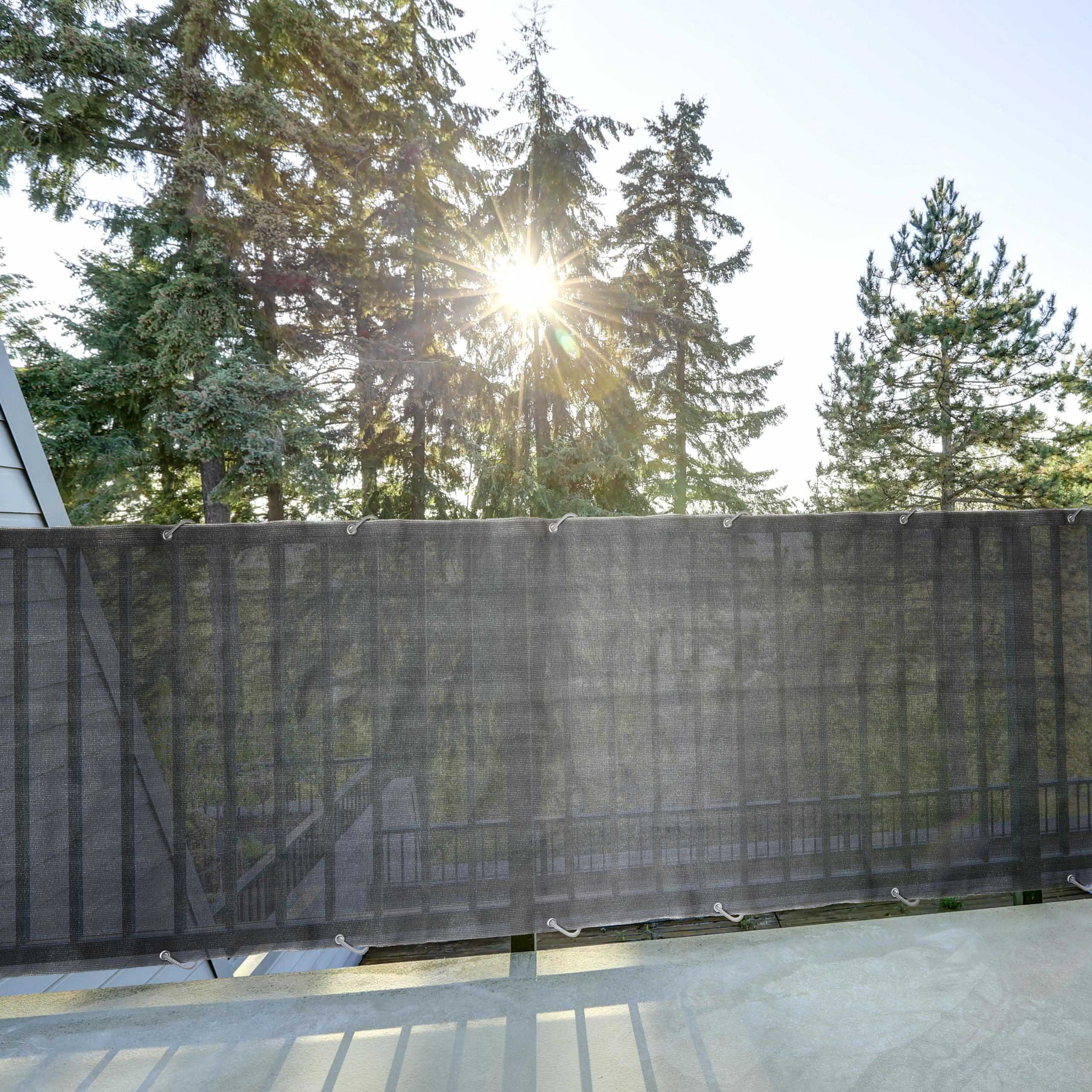 Balkonsichtschutz inkl. Befestigungsseil - 0,9 x 5 m - Dunkelgrau aus robustem, wasserabweisendem HDPE-Material mit UV-Schutz.