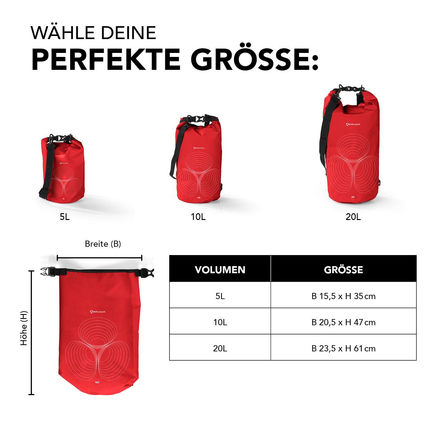 Dry Bag 20L - Rot