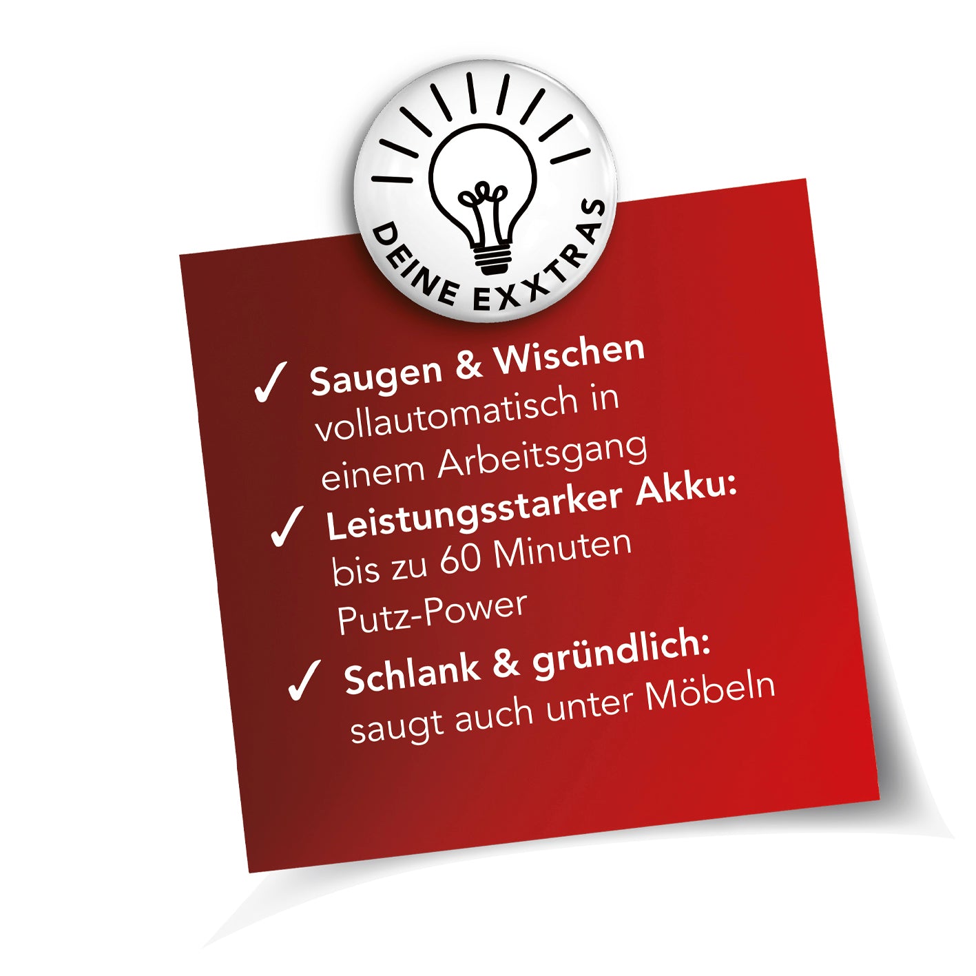 Saugroboter - Bis zu 60 Minuten Einsatzzeit - weiß/schwarz
