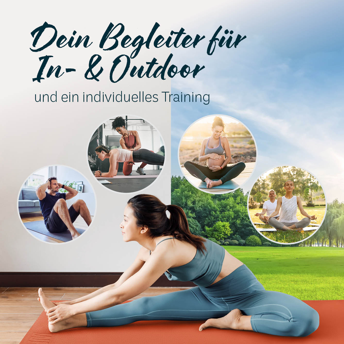 Yogamatte Kirana - 183 x 61 x 0,4 cm - Orange, flexible Trainingsmatte für Yoga, Pilates und Fitness im In- und Outdoorbereich.