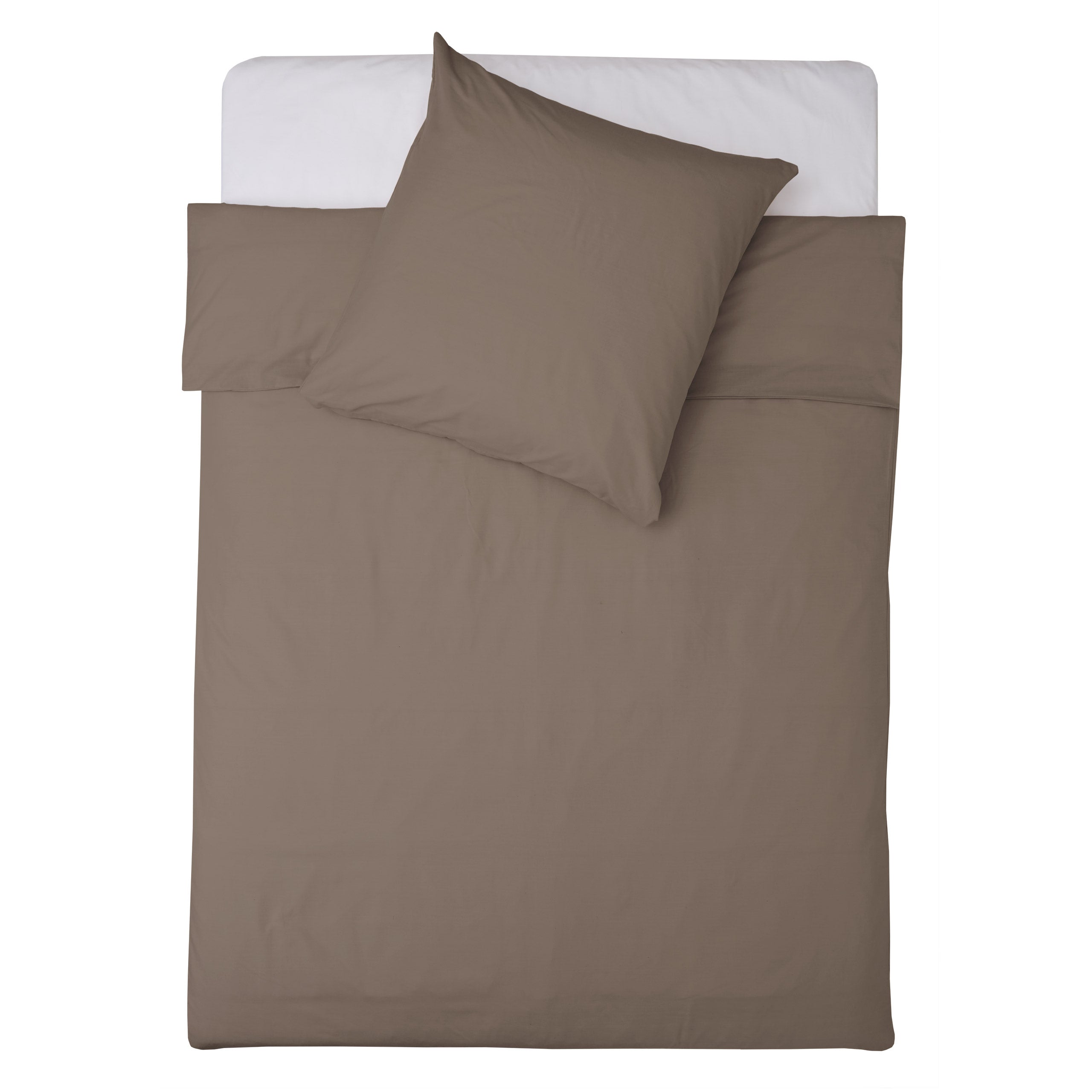 Premium Bettwäsche Everyday - Ganzjahres Bettbezug 155x200 cm & Kissenbezug 80x80 cm - Taupe