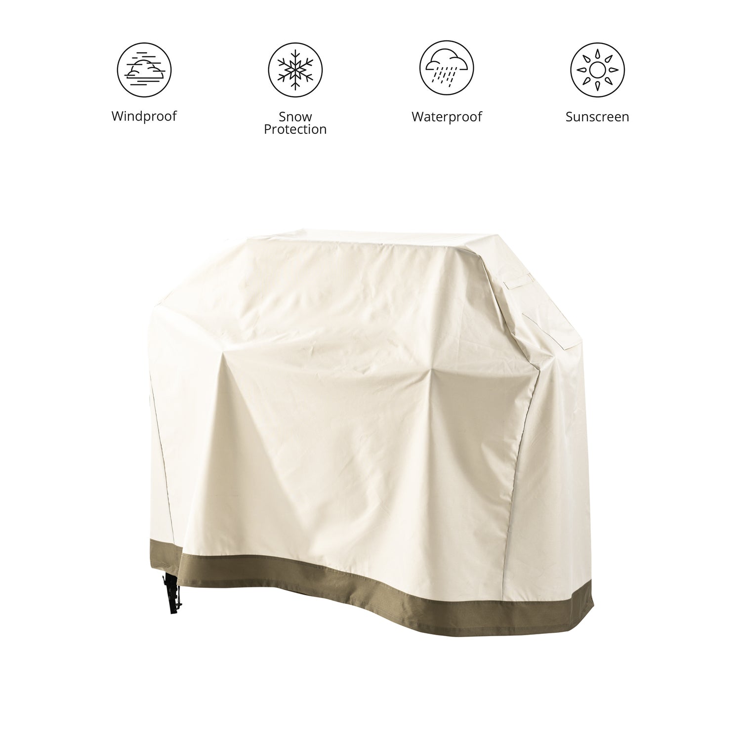 Gartenmöbelabdeckung Grill Abdeckhaube - 183 x 68 x 133 cm - Beige