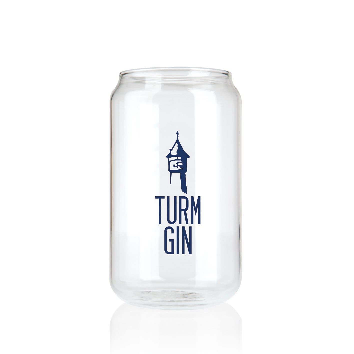 Cocktail Glas mit Logo - 400 ml im TURM GIN Design, ideal für Gin, Cocktails, Erfrischungsgetränke und stilvolles Servieren.