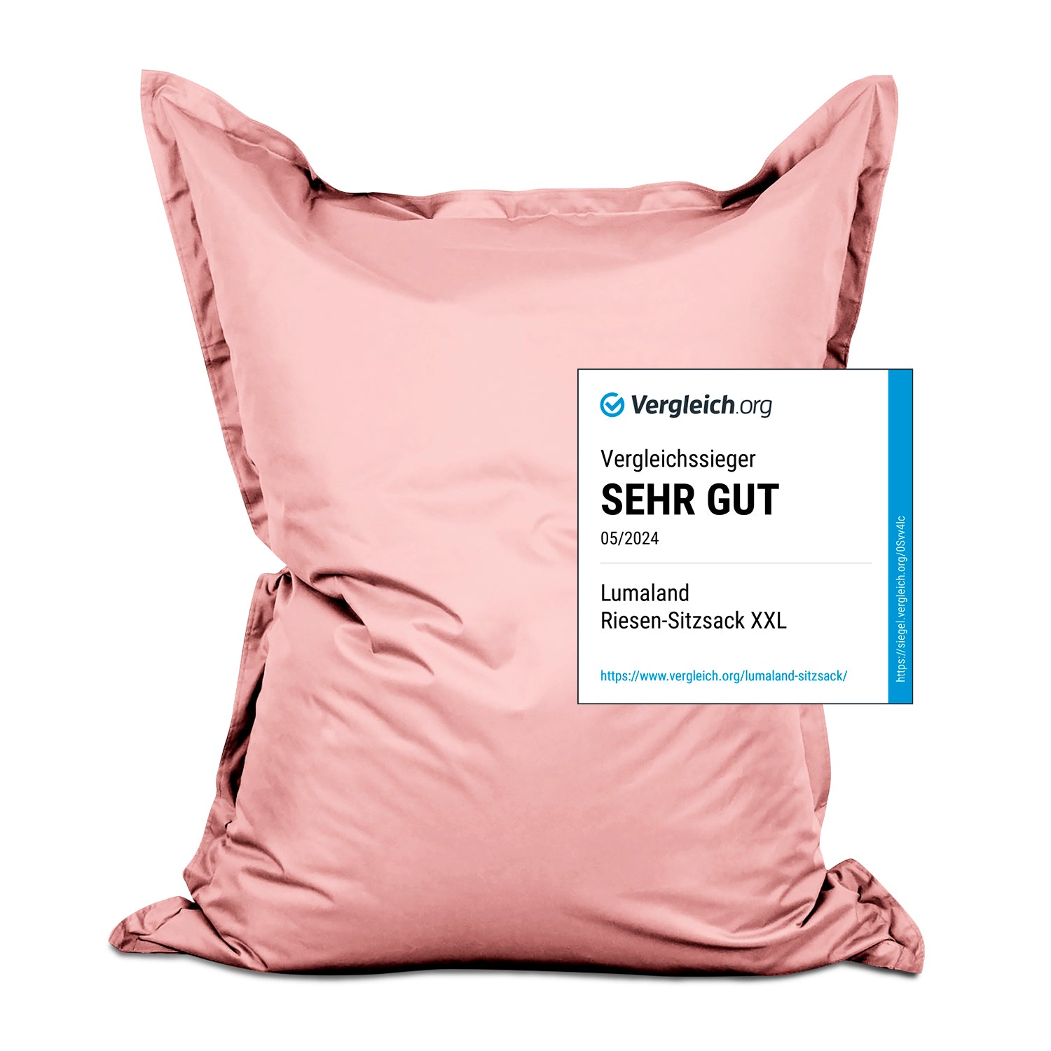 Sitzsack Classic XXL (380 L) - indoor & outdoor - Pastell Pink mit hochwertiger Füllung und strapazierfähigem Material für drinnen und draußen.