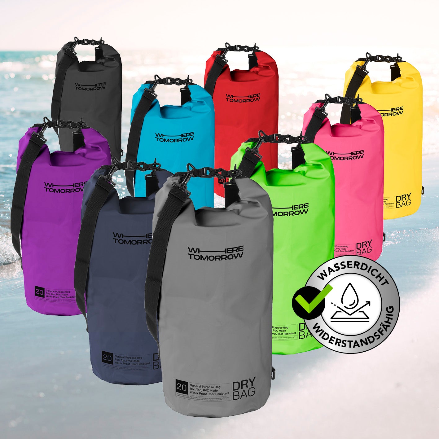 Dry Bag 20L - Style 01 - Grau