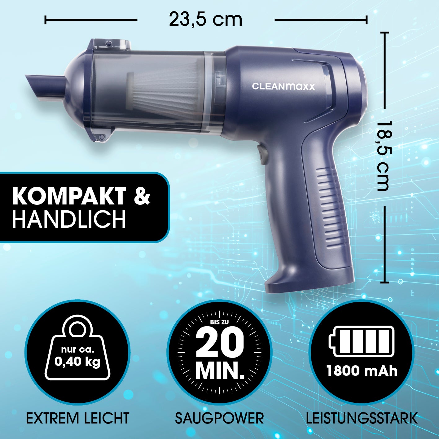 2in1-Akkusauger mit Saug- & Gebläsefunktion