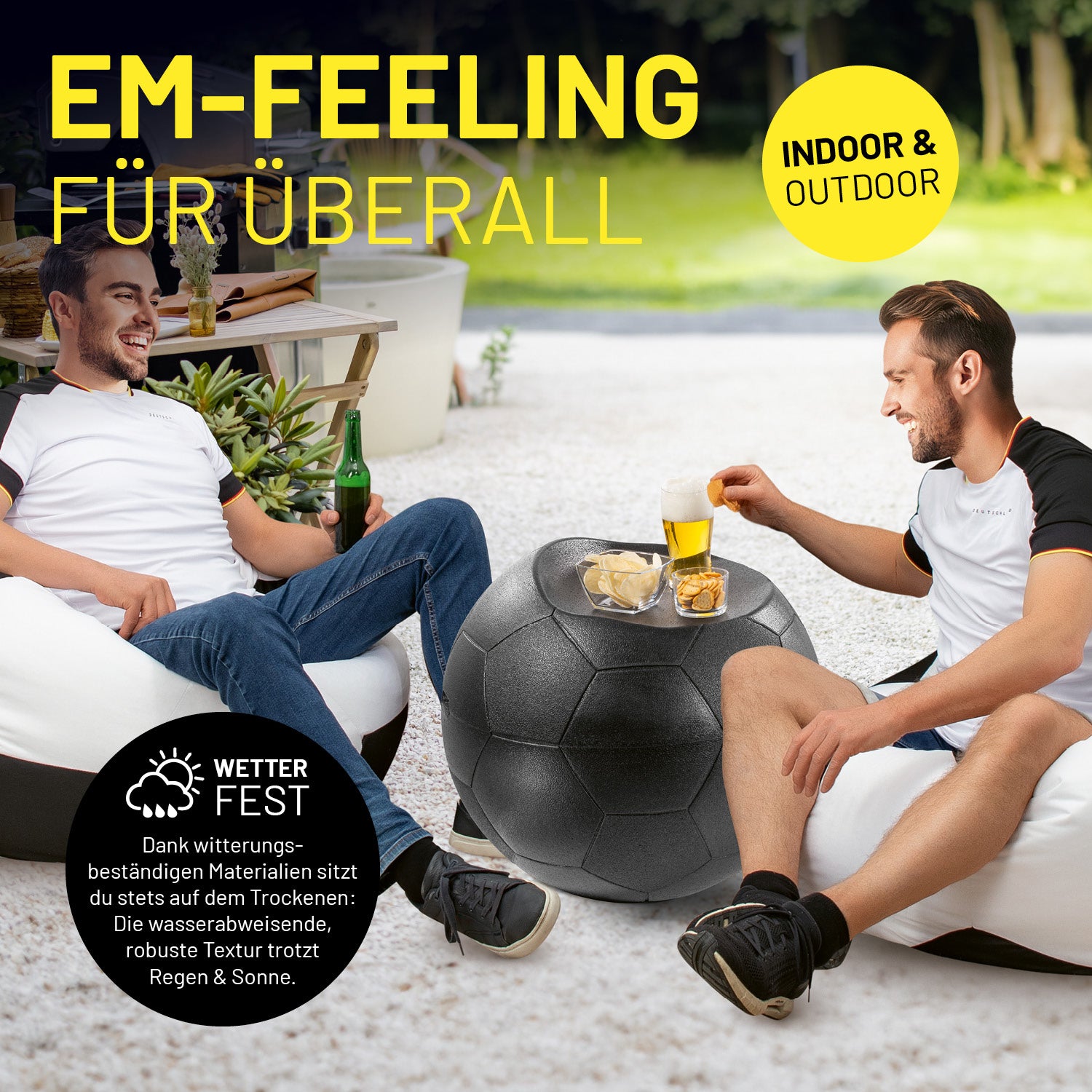 EM 2024 Fußball-Sitz-Kühlbox 41 L als wetterfeste Sitzgelegenheit und Kühlbox im stylischen Fußball-Design für Indoor & Outdoor.