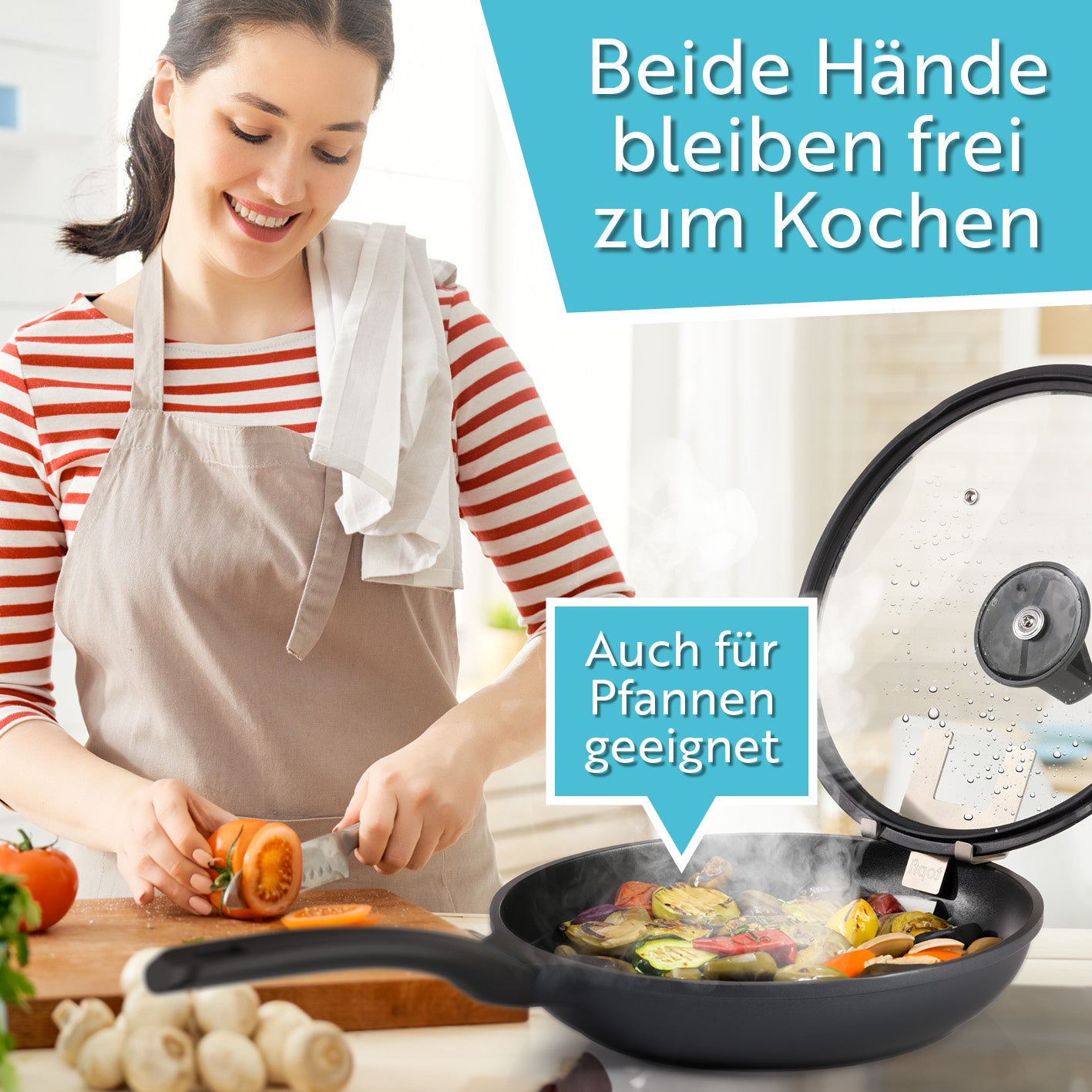 Topfdeckelhalter für Töpfe & Pfannen - 2er-Set