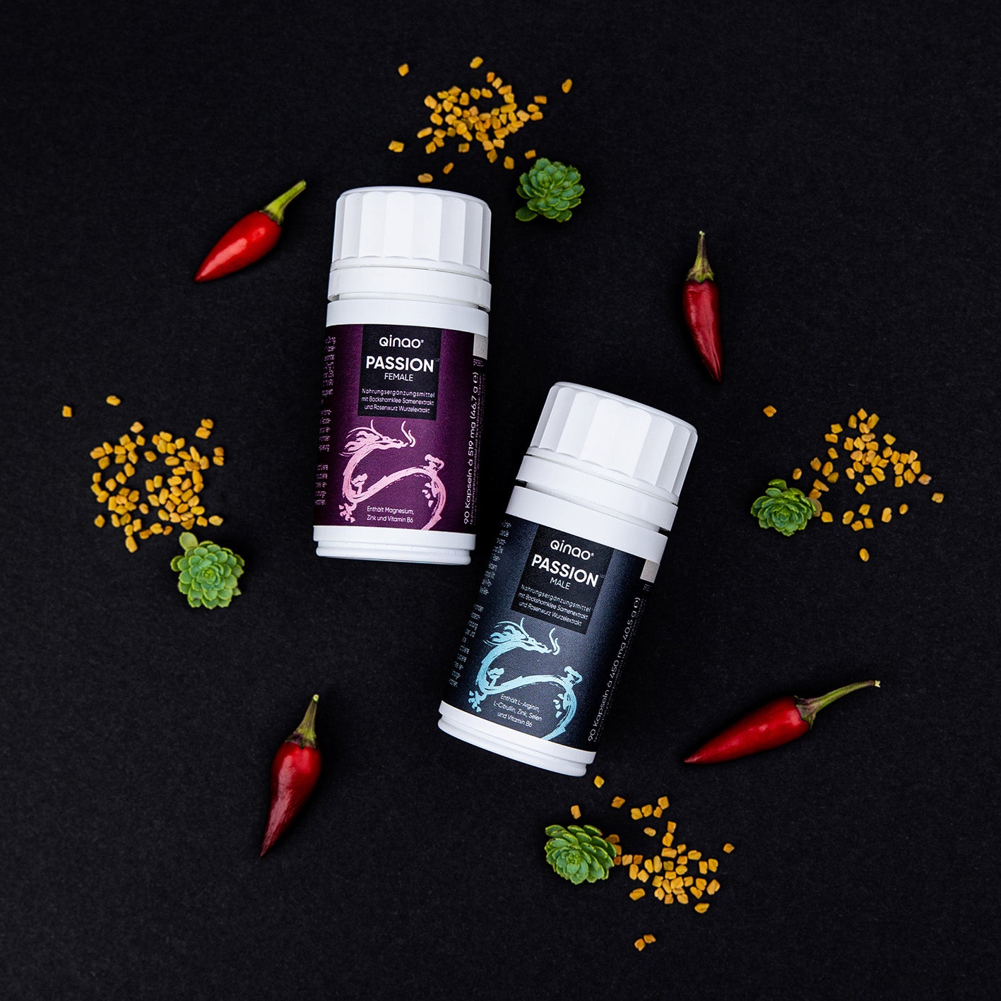 Nahrungsergänzungsmittel FEMALE - 90 Kapseln mit Vitamin B6, Zink, Rosenwurz, Bockshornklee, Chilischote, vegan, zuckerfrei, laktosefrei, glutenfrei.