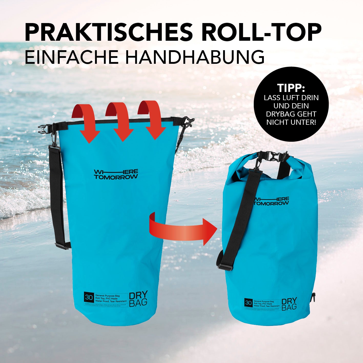 Dry Bag 30L - Style 01 - Himmelblau