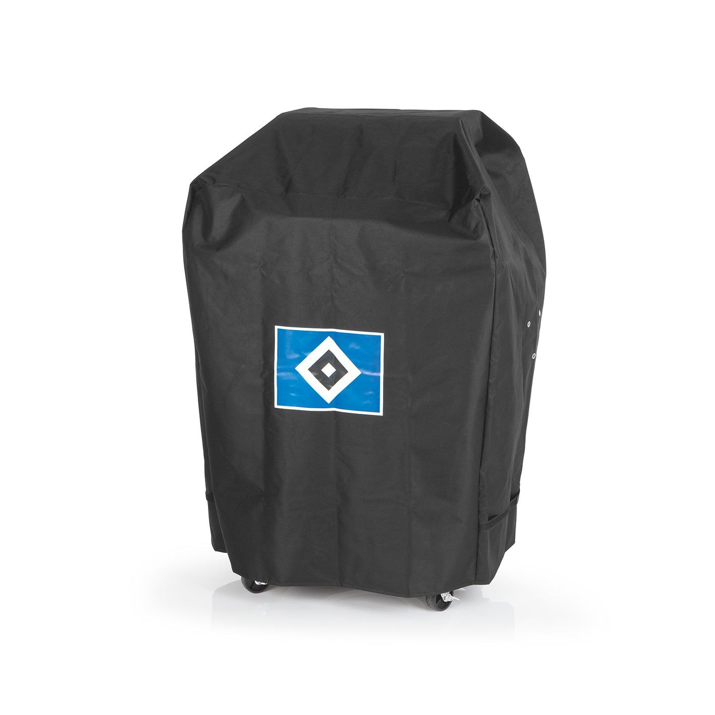 Wetterschutzhaube M - schwarz mit Logo, robust, wasserdicht, atmungsaktiv, UV-beständig und kältebeständig bis -20 Grad.