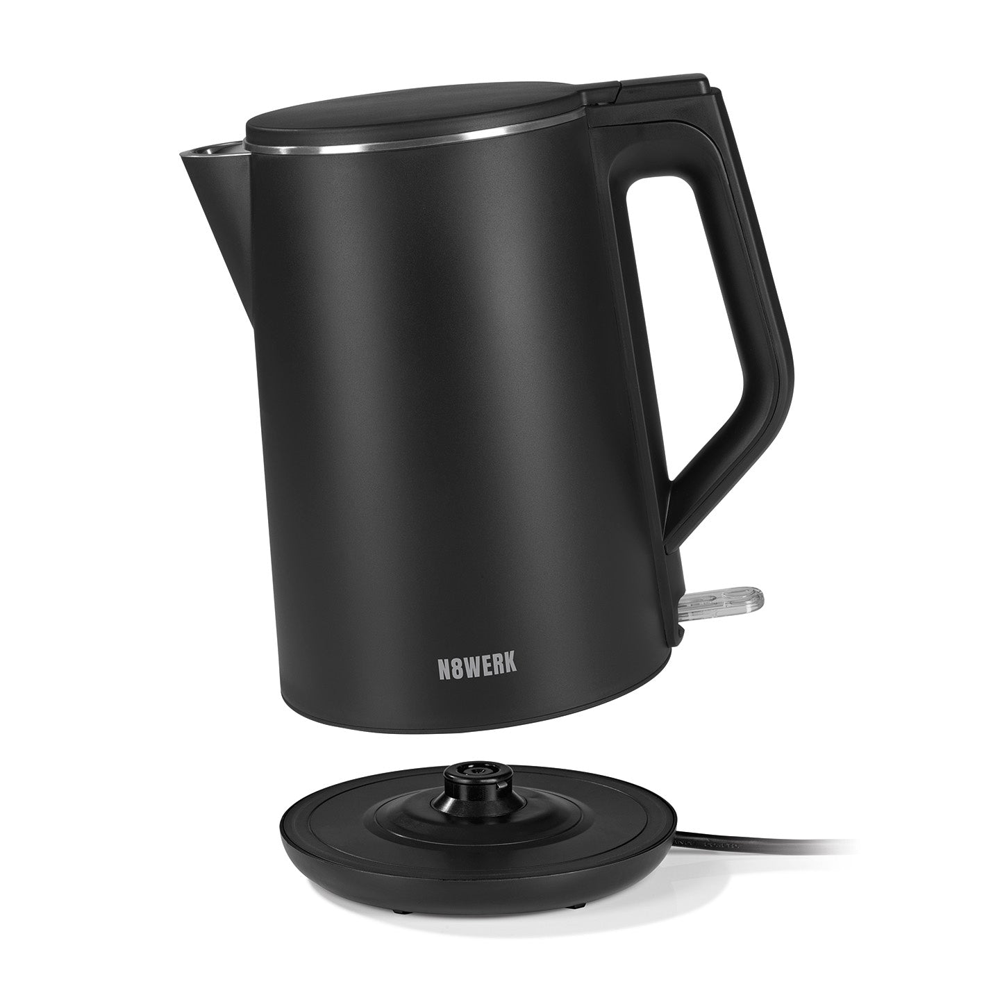 Wasserkocher in der Midnight Edition - 1,5 Liter Fassungsvermögen, 2200W, kabellos, 360° drehbar, Cool-Touch-Außengehäuse, elegantes Design.