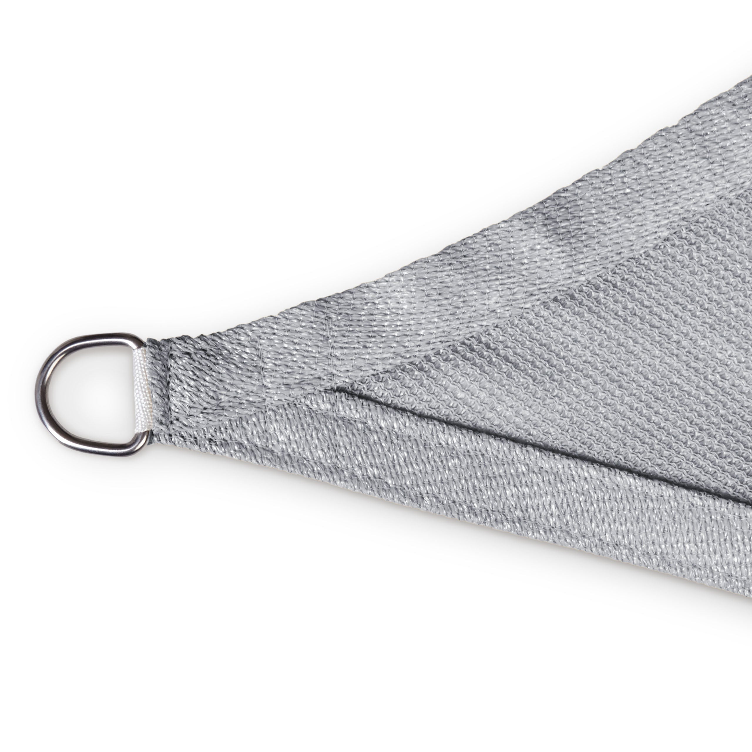 Sonnensegel 100% HDPE mit Stabilisator für UV-Schutz - Rechteck 3 x 4 Meter - Hellgrau, reißfest mit rostfreiem Ring und Befestigungsseil.