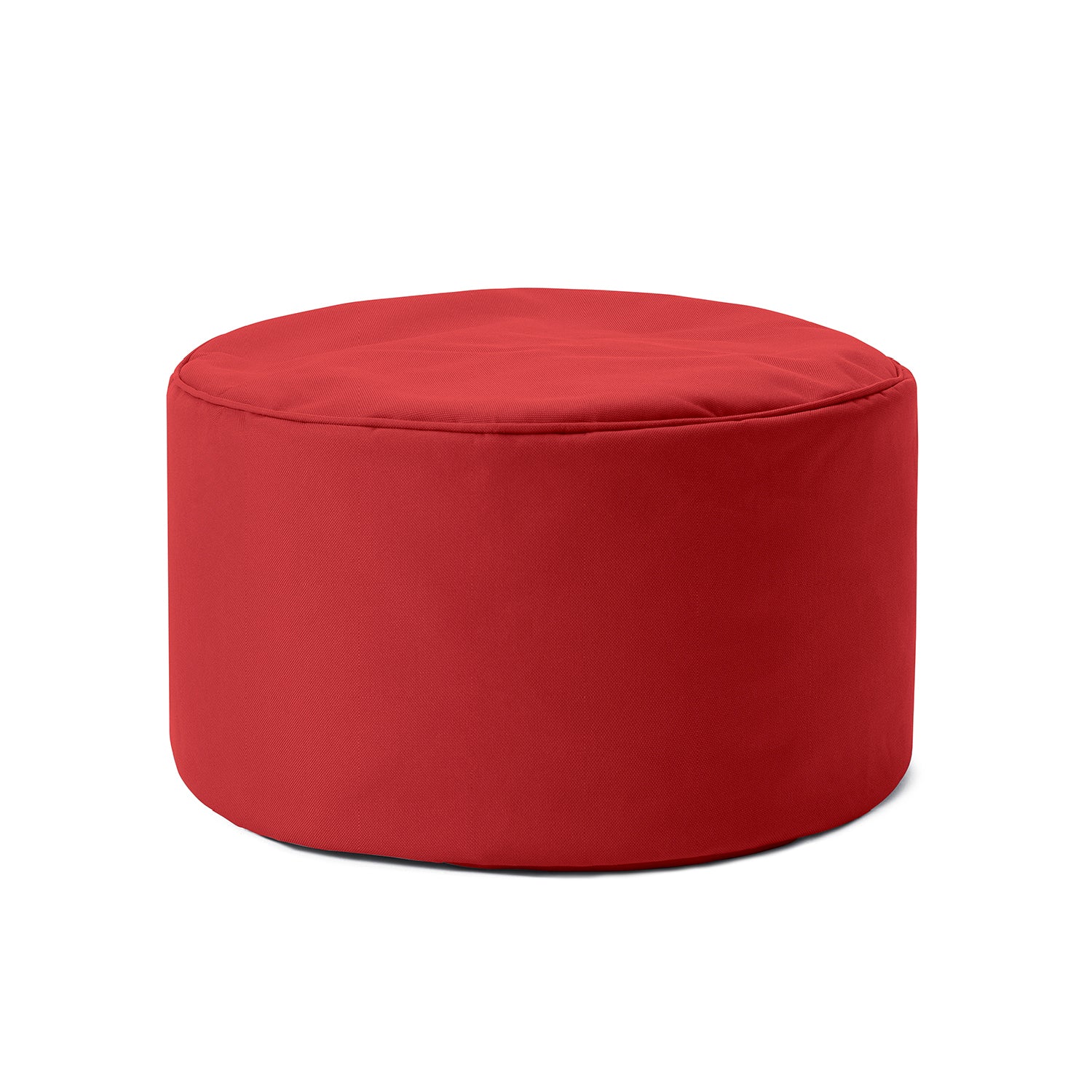 Sitzsack-Hocker/Pouf (50 L) in Rot, multifunktional für indoor & outdoor, leicht, langlebig und pflegeleicht mit verdecktem Reißverschluss.