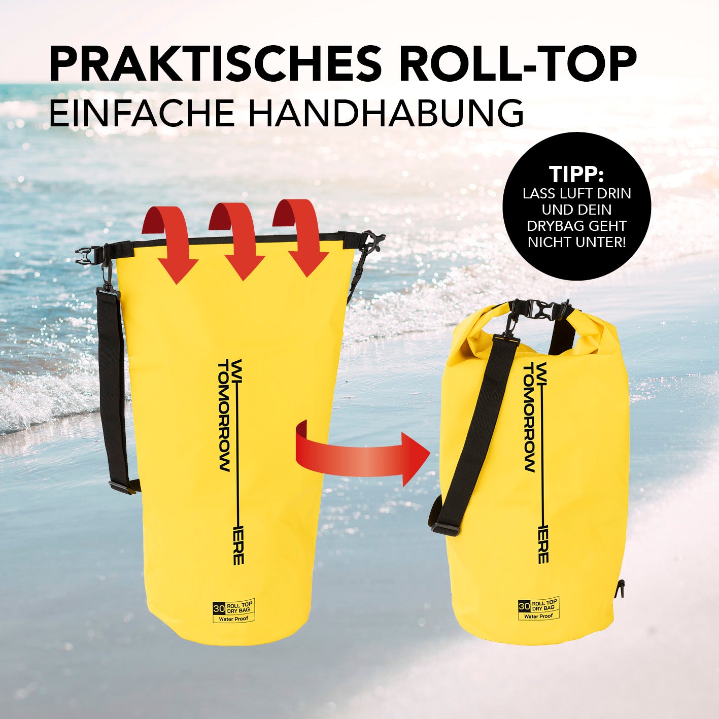 Dry Bag 30L - Style 01 - Gelb
