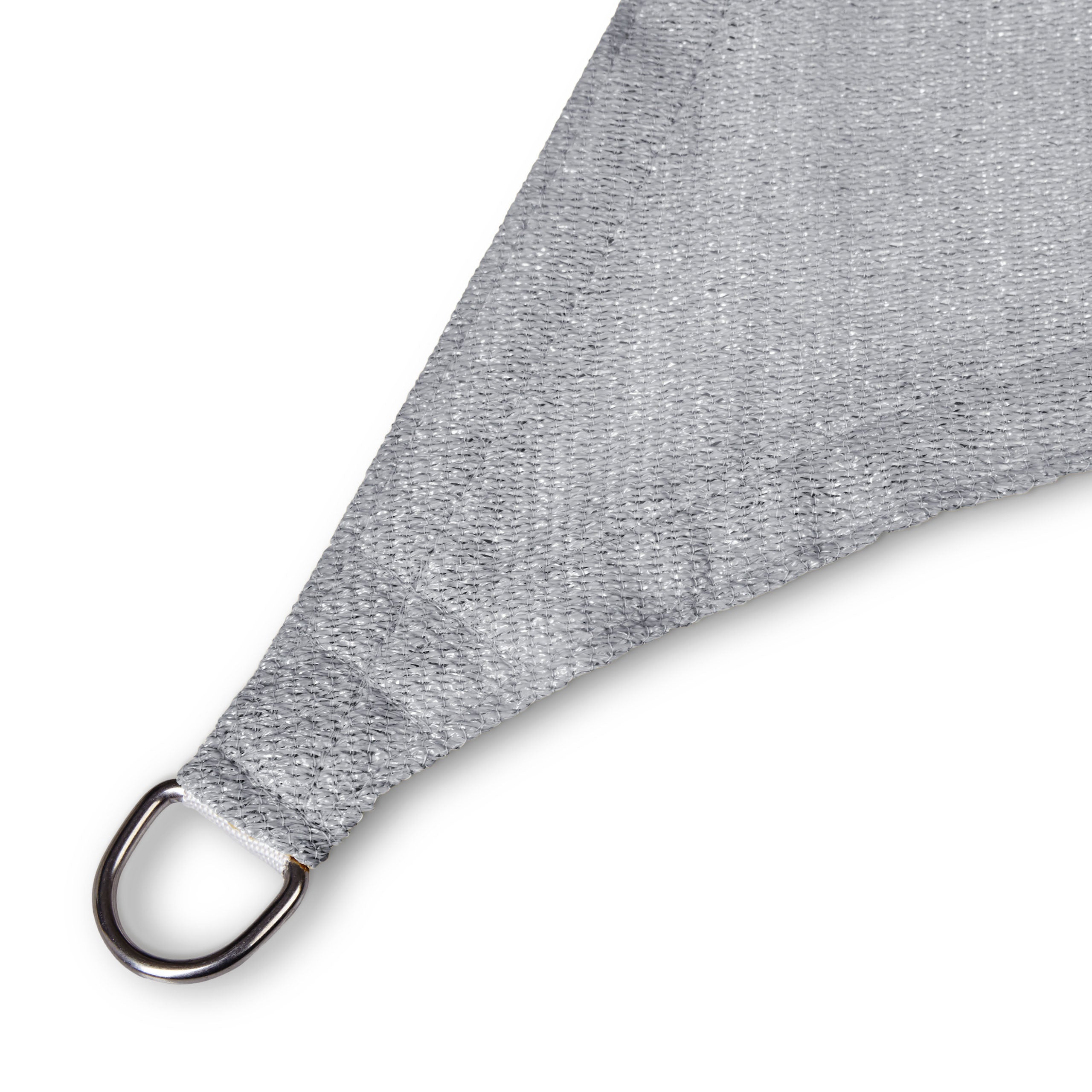 Sonnensegel 100% HDPE mit Stabilisator für UV-Schutz - Rechteck 2 x 4 Meter - Hellgrau, robustes Material mit rostfreiem Ring.