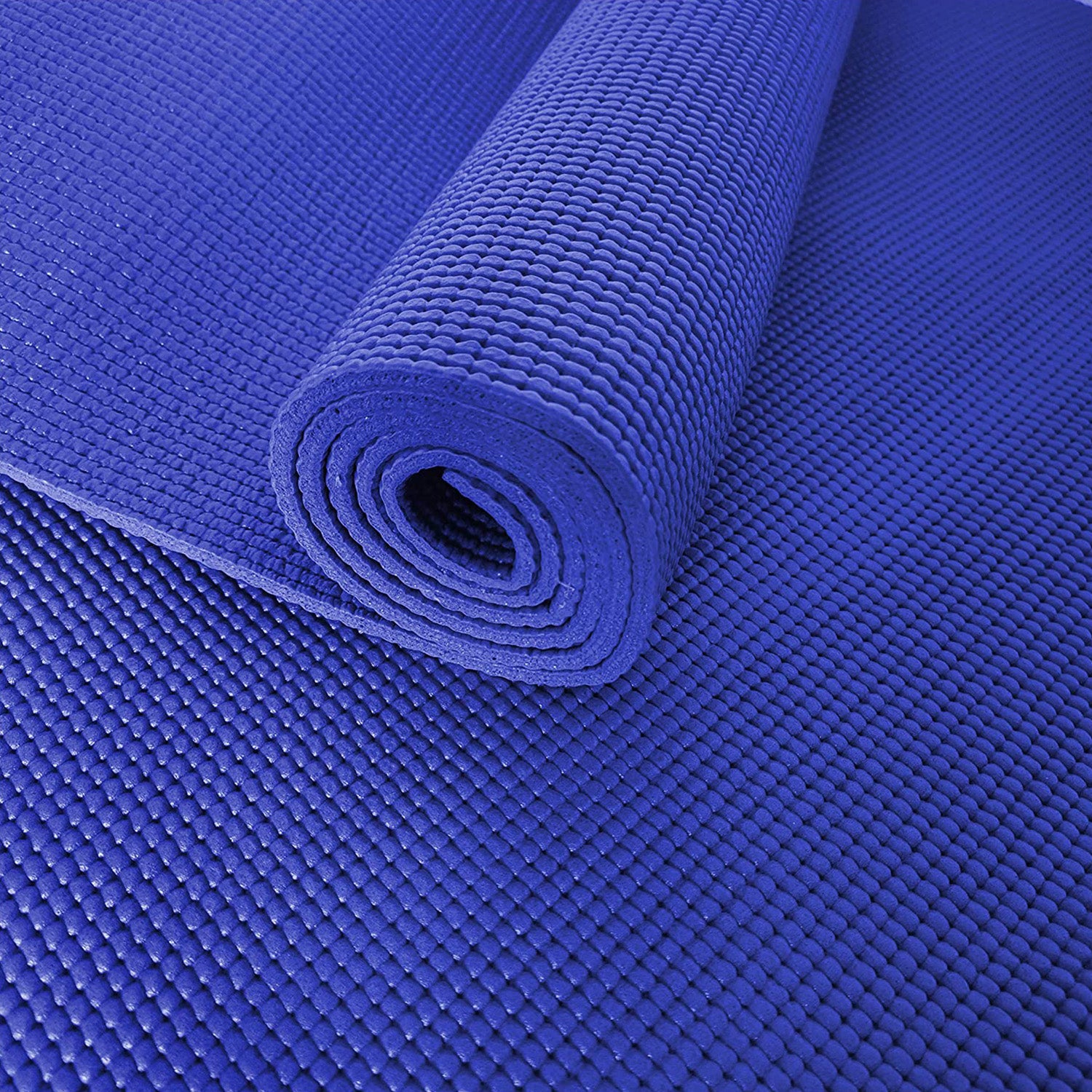 Fitnessmatte Yogamatte "Annapurna Comfort" - 183 x 61 - rutschfeste, weiche Pilates- und Workout-Matte in Blau aus NBR-Schaumstoff.