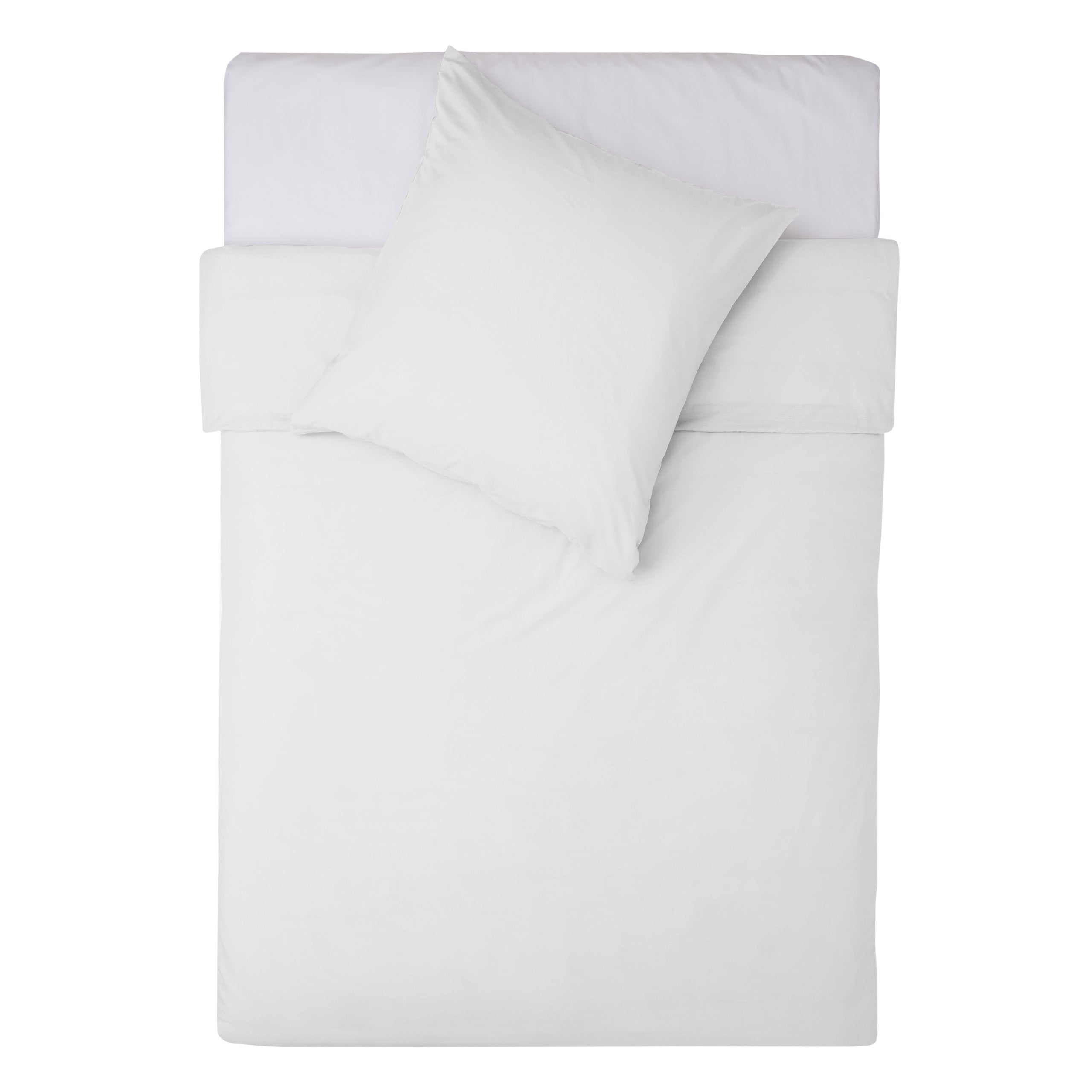 Premium Bettwäsche Everyday - Ganzjahres Bettbezug 155x200 cm & Kissenbezug 80x80 cm in weiß, weiche Polycotton Qualität mit YKK Reißverschluss.