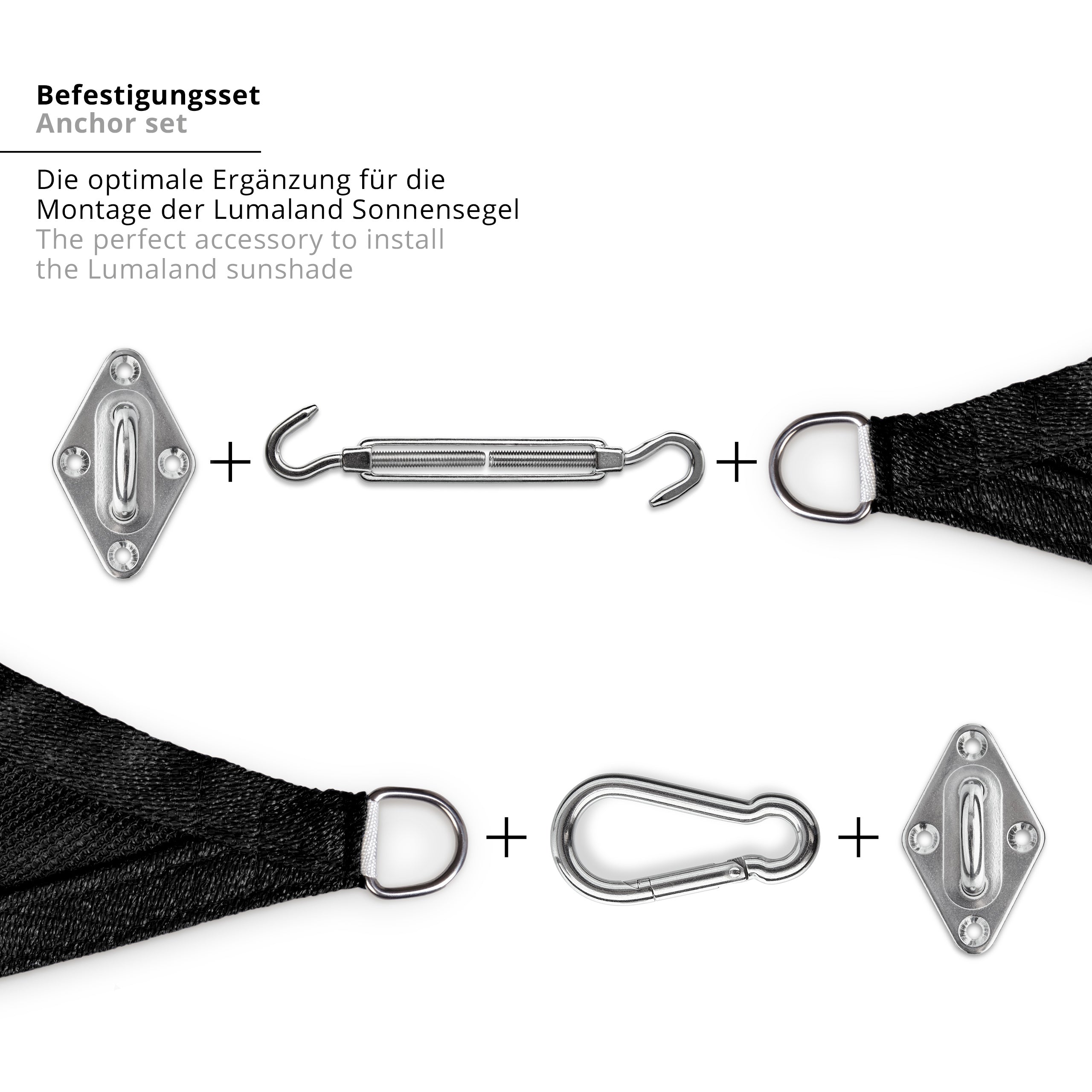 Befestigungsset - Fixierungsset für Sonnensegel