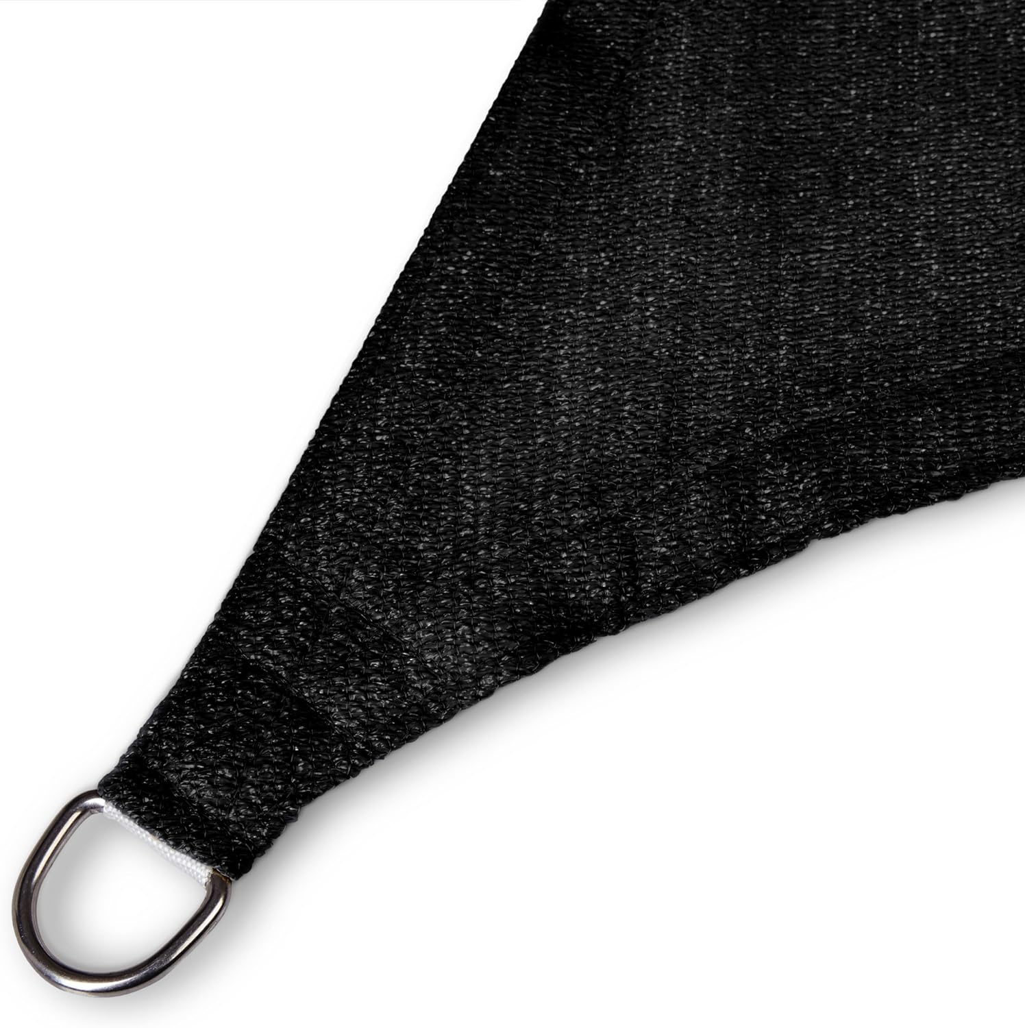 Sonnensegel 100% HDPE mit Stabilisator für UV-Schutz - Quadrat 5 x 5 Meter - Schwarz, stabiles, reißfestes Material mit Metallring