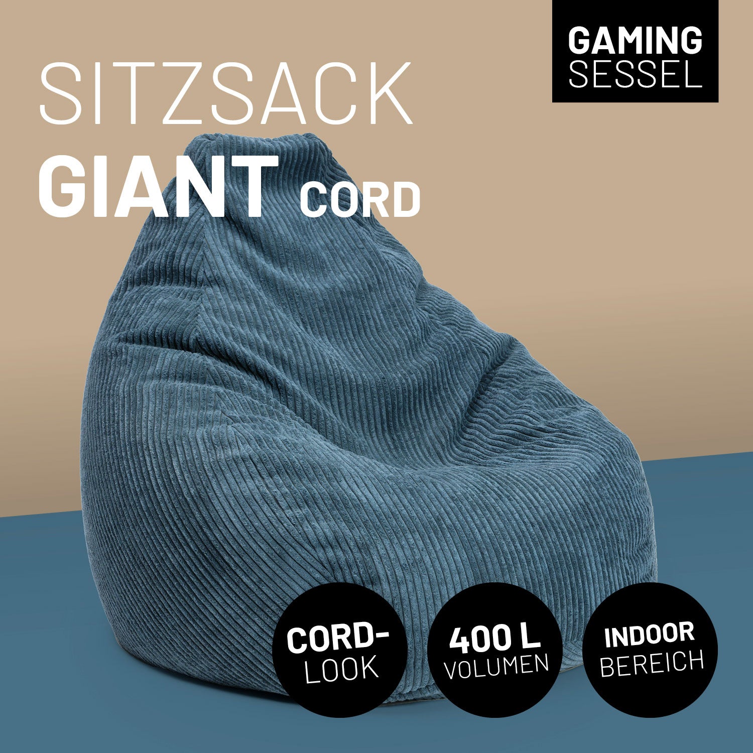 Sitzsack GIANT aus der Cord-Reihe - Navyblau