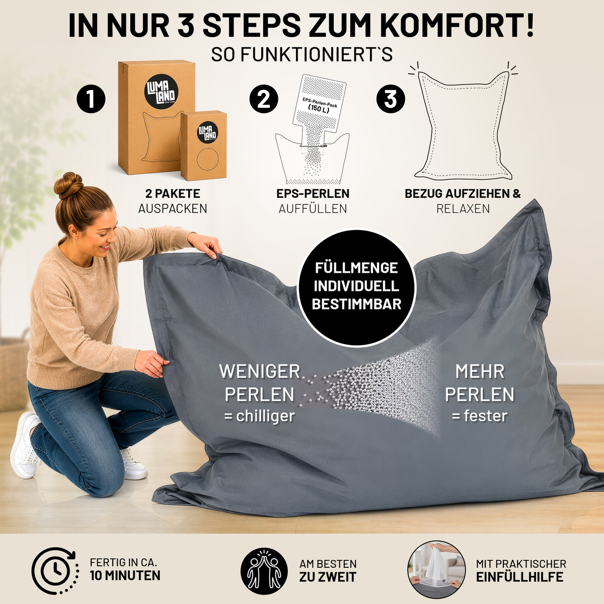 Sitzsack Classic XXL (380 L) - indoor & outdoor - Pastell Pink
