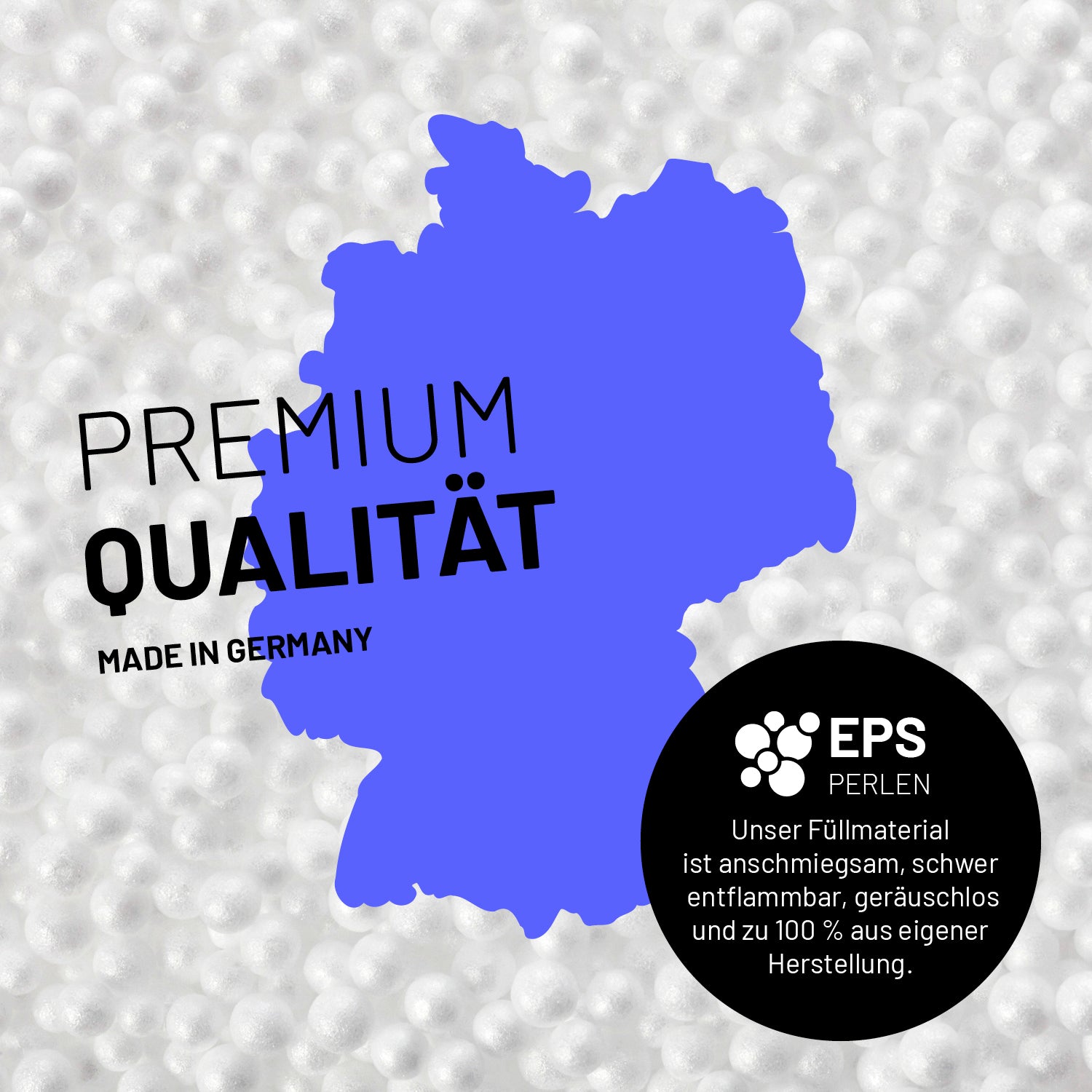 Sitzsack-Hocker/Pouf (50 L) Gelb mit hochwertigen EPS-Perlen aus Deutschland, langlebig, leicht und für indoor & outdoor geeignet.