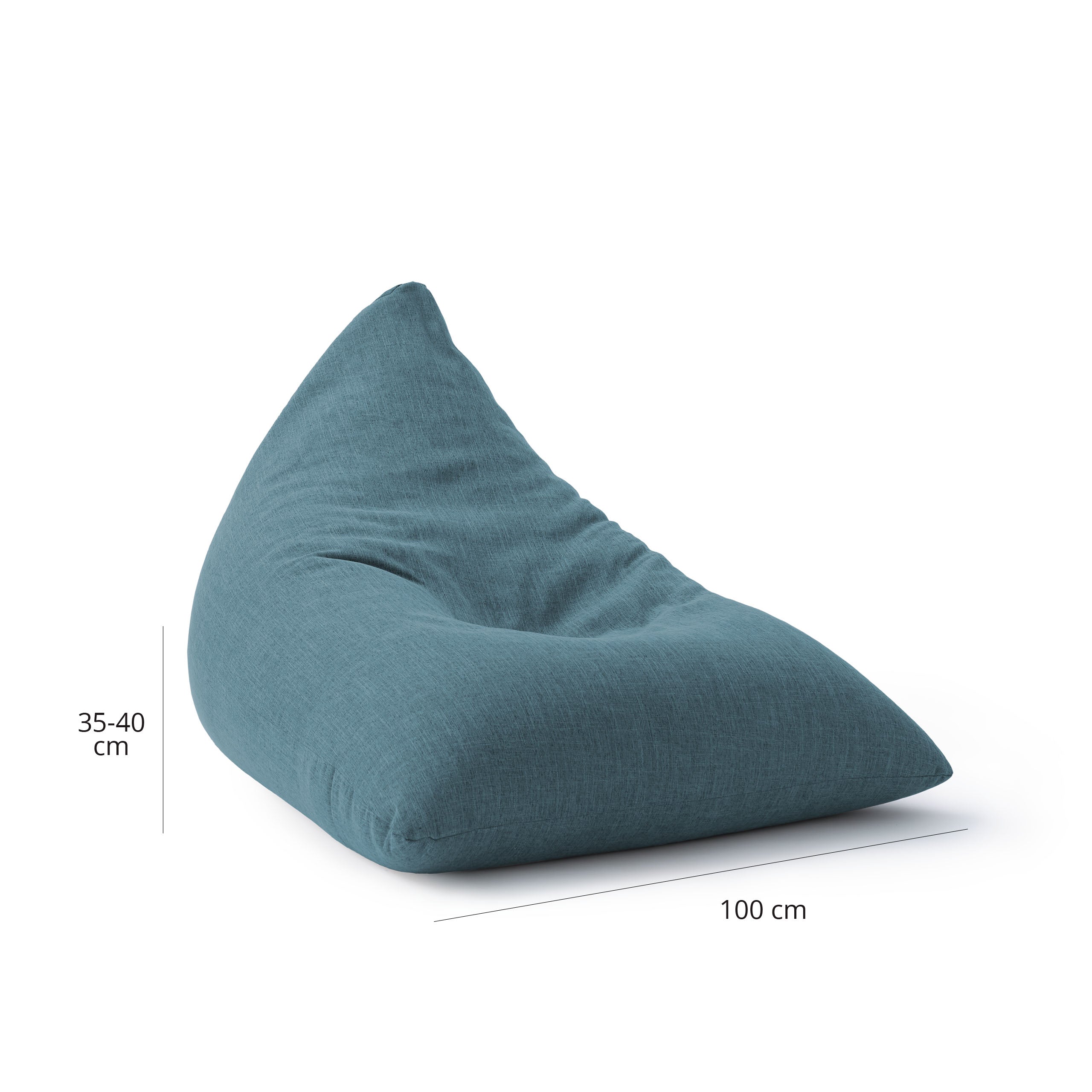 Sitzsack Interior Line (370 L) - indoor - Aqua, dreieckiger Indoor-Sitzsack mit Leinenlook, 100x35-40 cm, modernes Design, hoher Sitzkomfort.