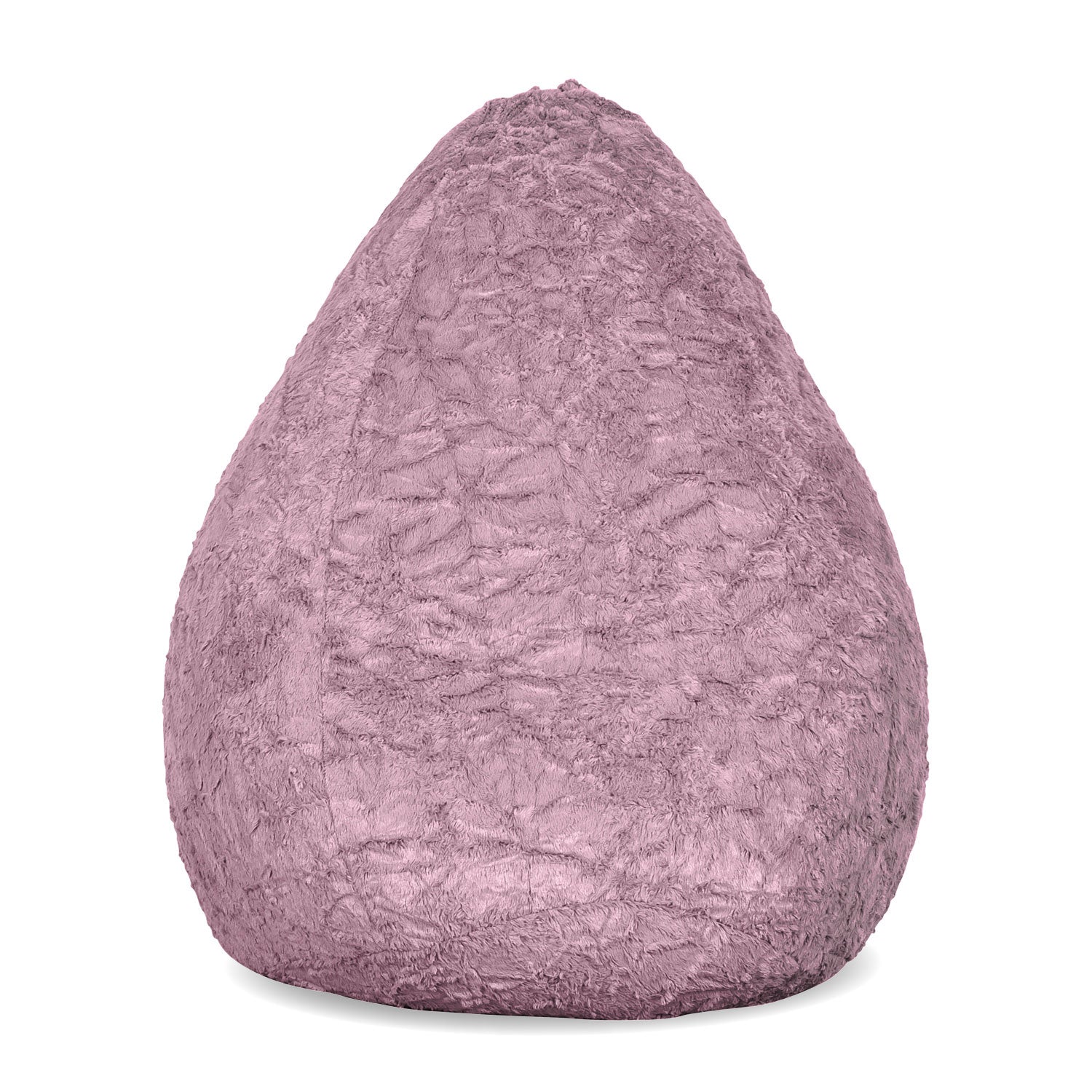 Luxury Fluffy Sitzsack (120 L) in Pastell Rosa aus weichem Webplüsch, flexibel, geruchsneutral und formanpassend für Innenräume.