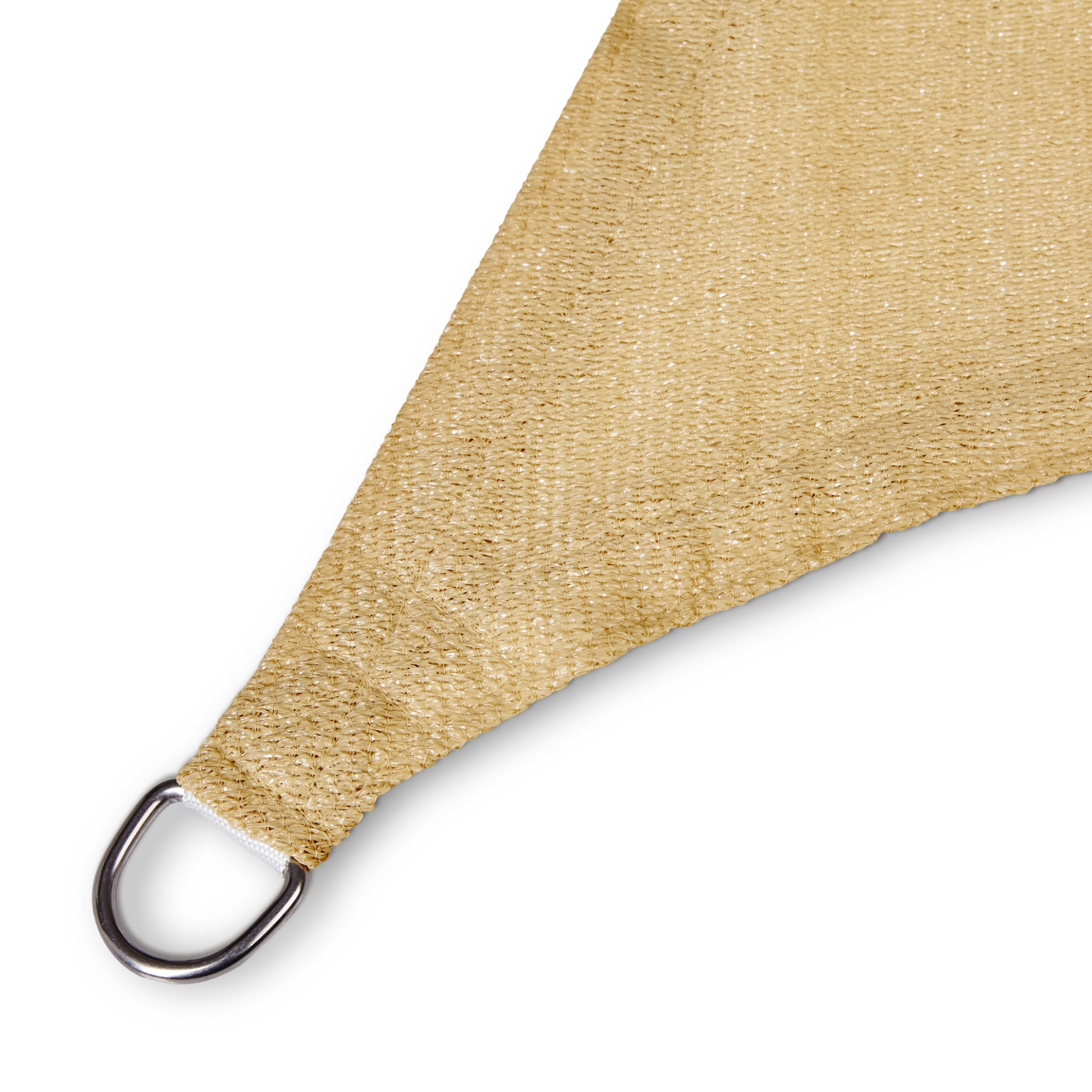 Sonnensegel 100% HDPE mit Stabilisator für UV-Schutz - Rechteck 2 x 4 Meter - Sand, robustes Material mit Metallring zur Befestigung.