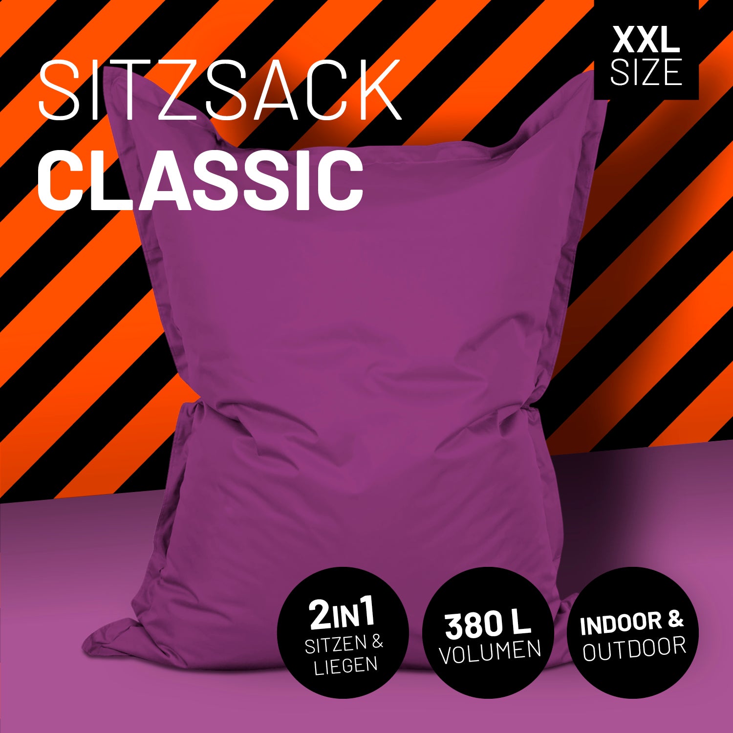 Sitzsack Classic XXL (380 L) - indoor - & outdoor - Lila