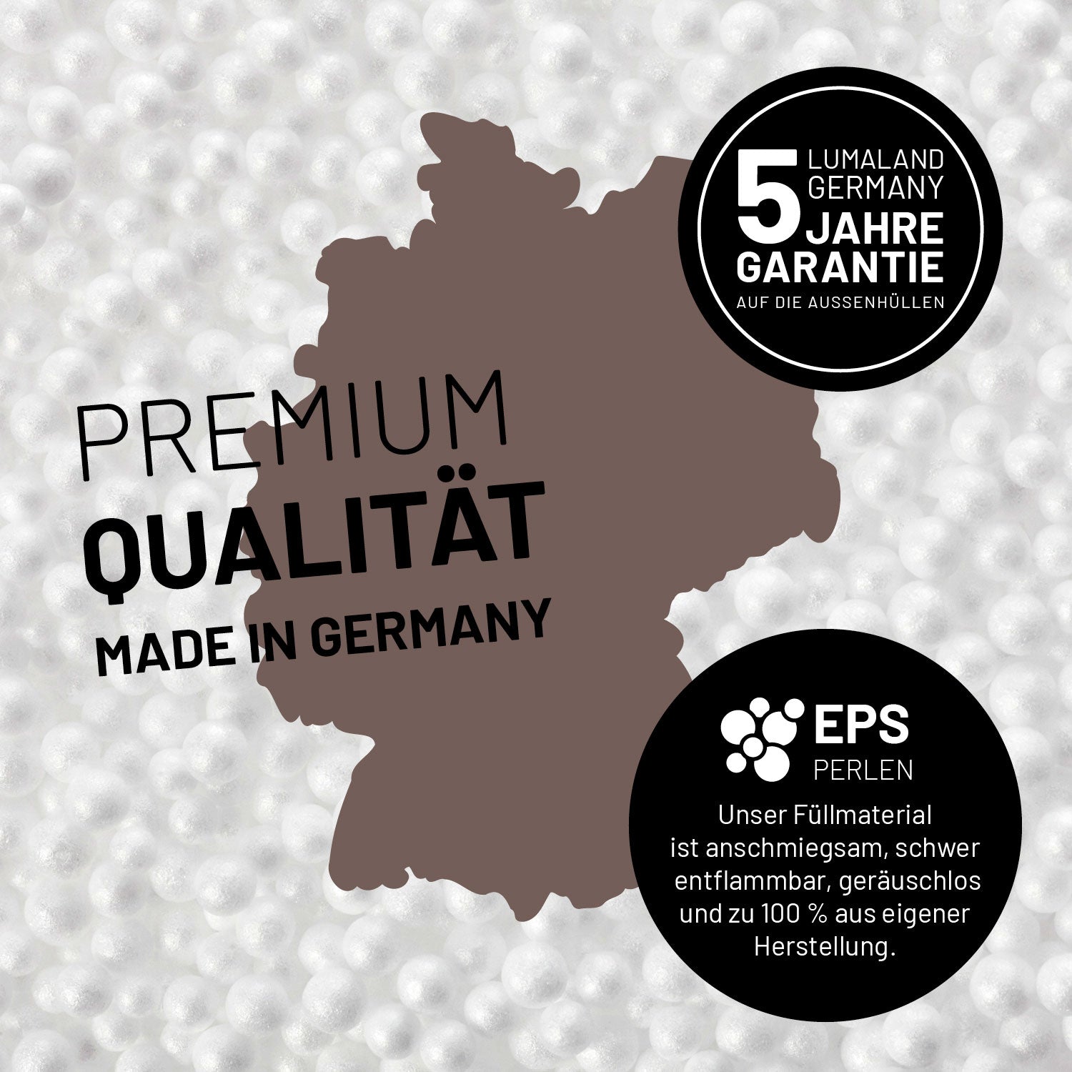 Sitzsack Interior Line (300 L) Dunkelgrau, hochwertige EPS-Perlenfüllung, 5 Jahre Garantie, Made in Germany, Indoor Sitzsack mit Leinenoptik.