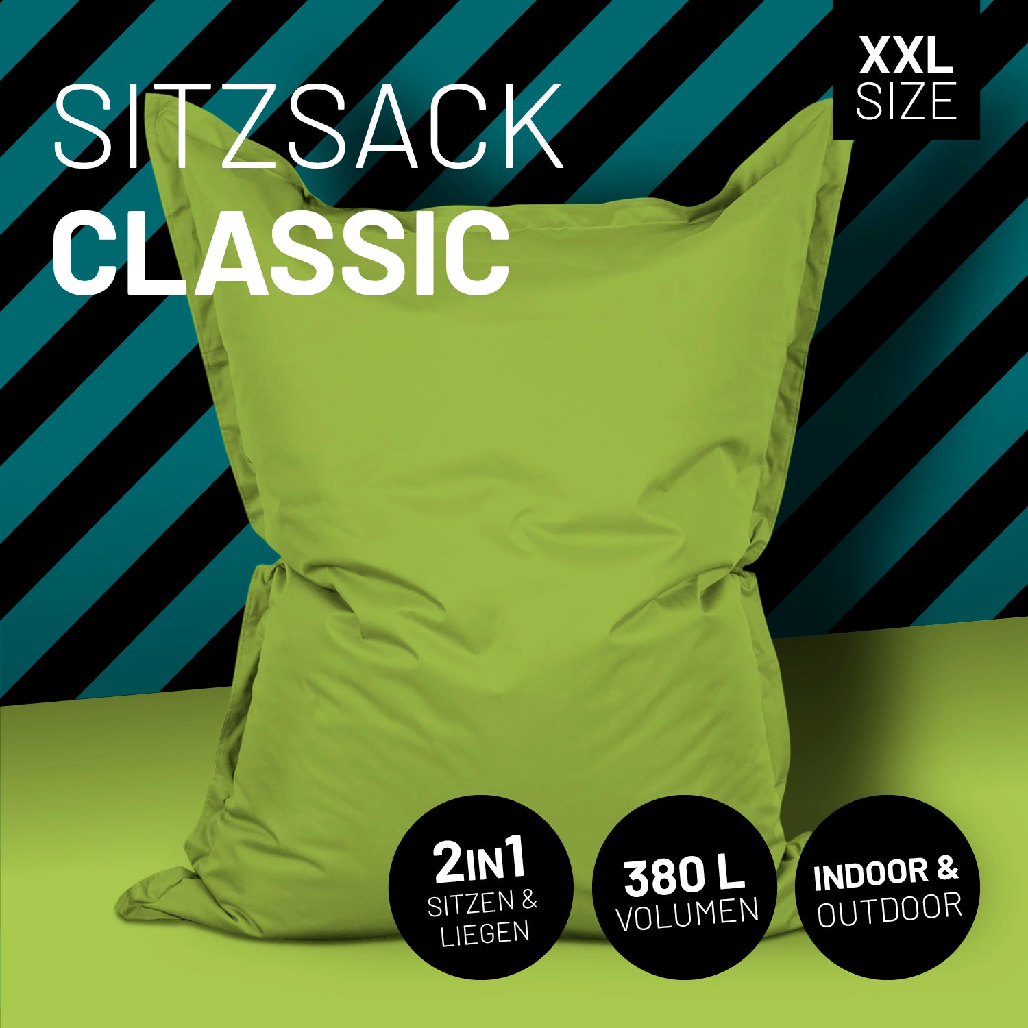 Sitzsack Classic XXL (380 L) - indoor & outdoor - Grün