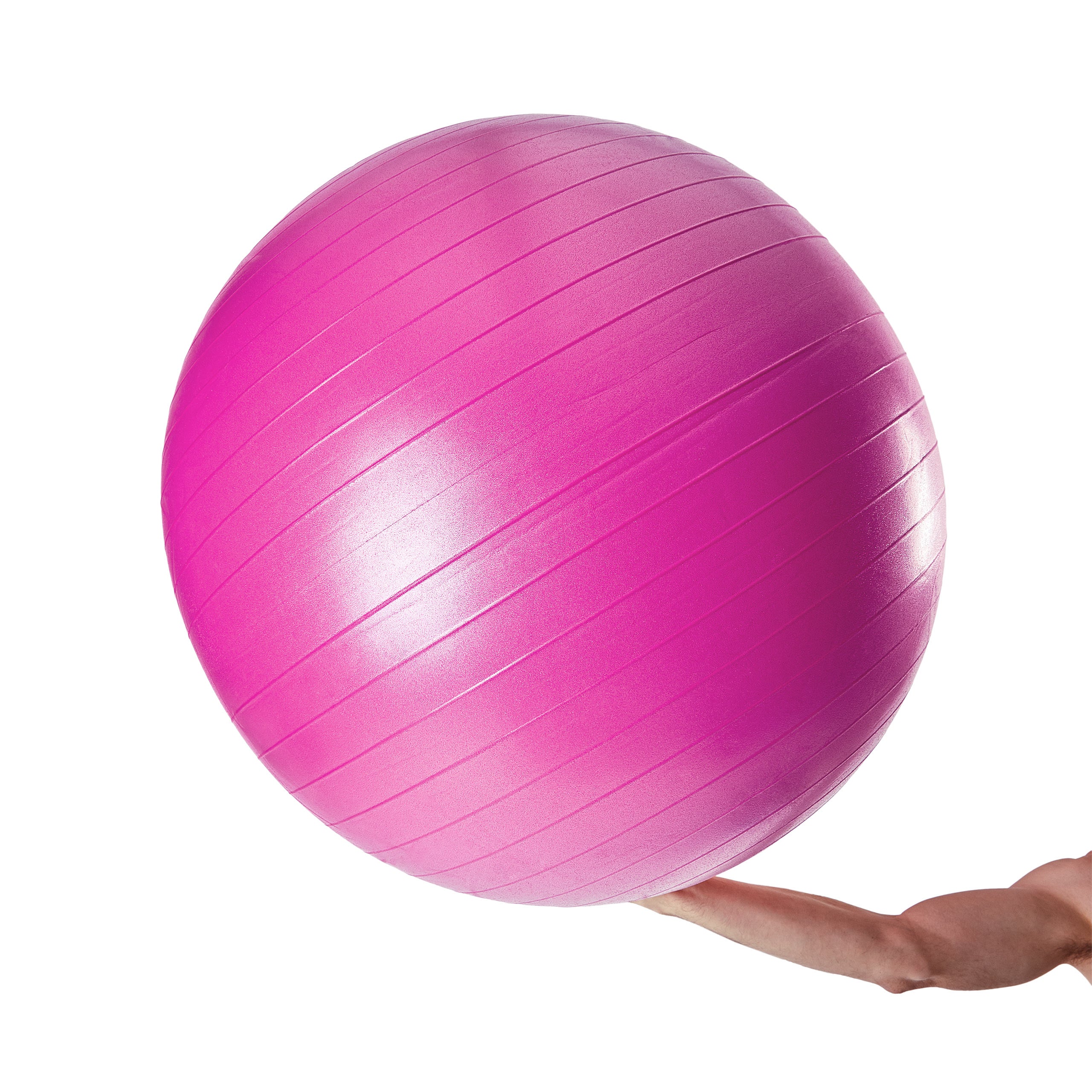 Gymnastikball inkl. Ballpumpe - Fitness Sitzball - Pink - 75 cm
