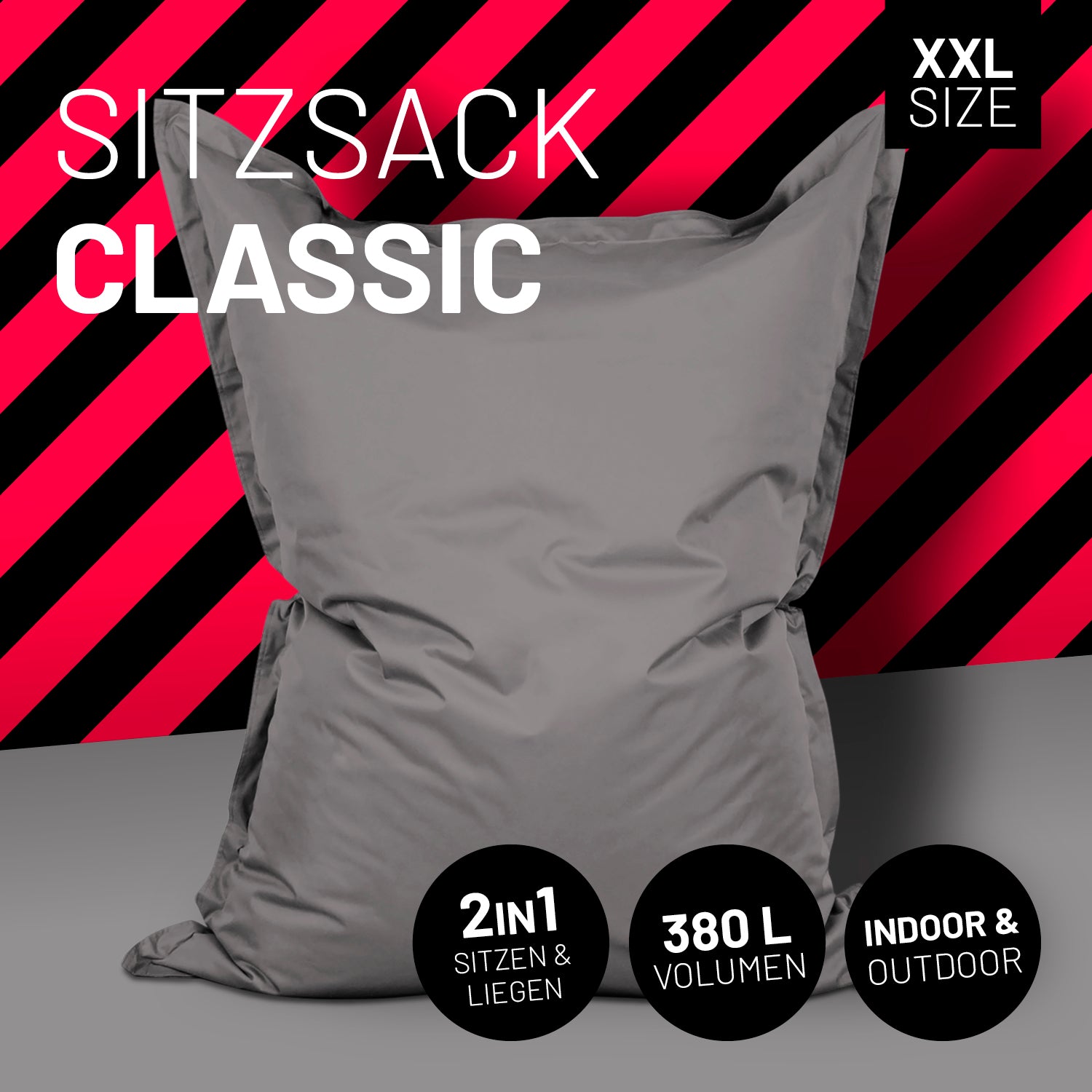 Sitzsack Classic XXL (380 L) - In- & outdoor - Grau