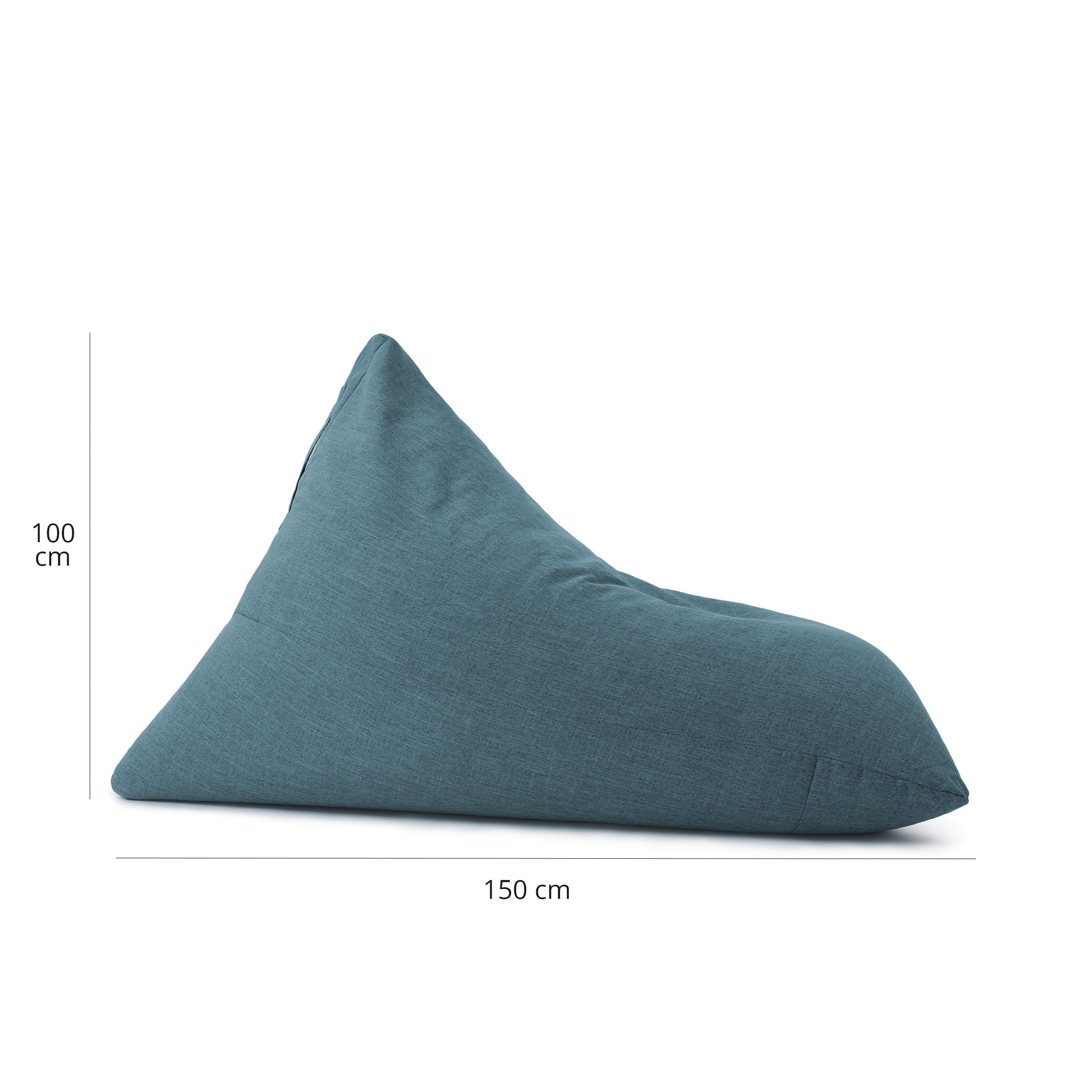 Sitzsack Interior Line (370 L) - indoor - Aqua, dreieckig, leinenähnlich, weich, hochwertig, 150x100 cm, modernes Indoor-Sitzmöbel.