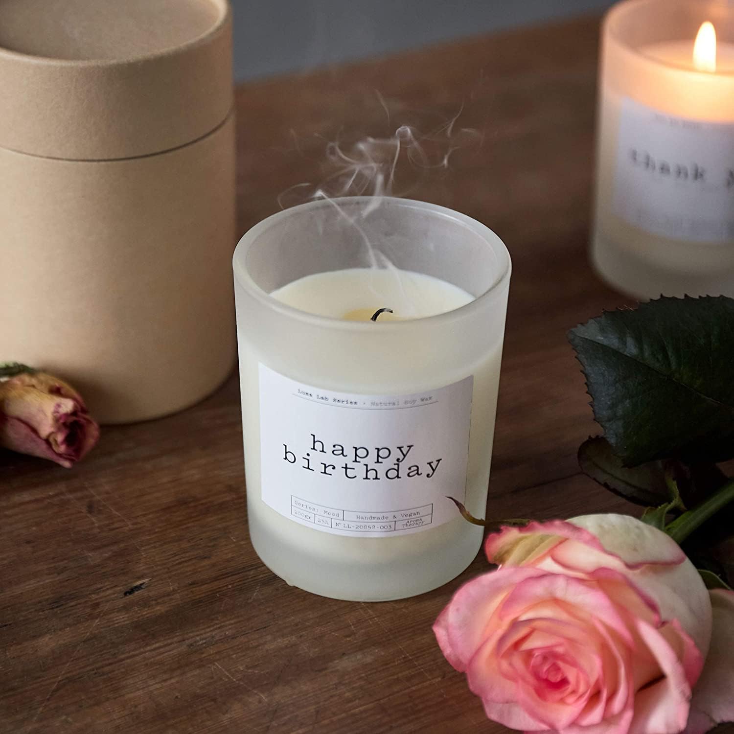 Duftkerze Mood "New Home" im Glas, vegan, handgegossen, sorgt für warme Atmosphäre und frischen Duft, perfekt als Geschenk.