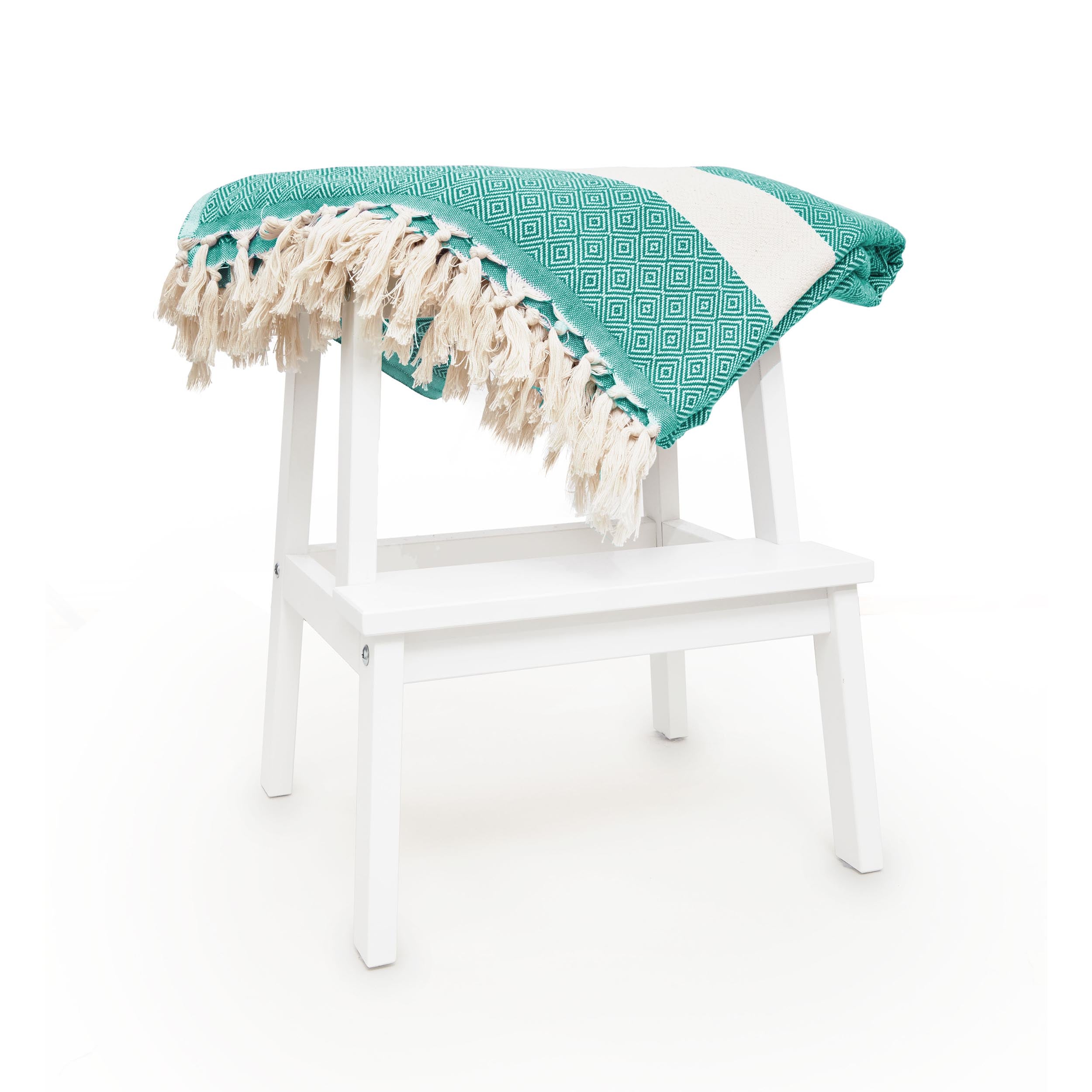 Baumwolldecke / Tagesdecke aus 100 % Baumwolle - ca. 200 x 240 cm - Grün, weich und atmungsaktiv, ideal als Sofa- oder Picknickdecke.