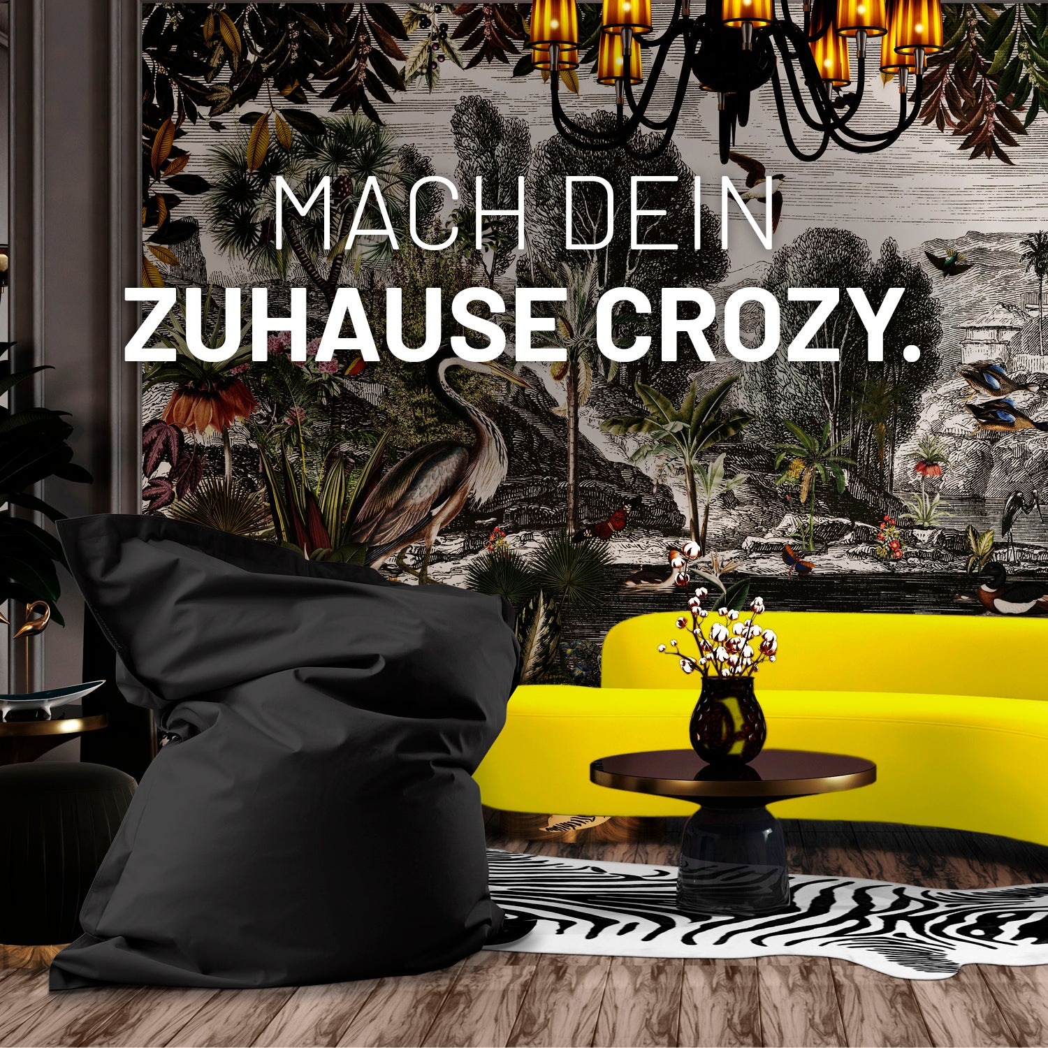 Sitzsack Classic XXL (380 L) schwarz, modern und multifunktional für drinnen & draußen mit robustem Material und verdecktem Reißverschluss.