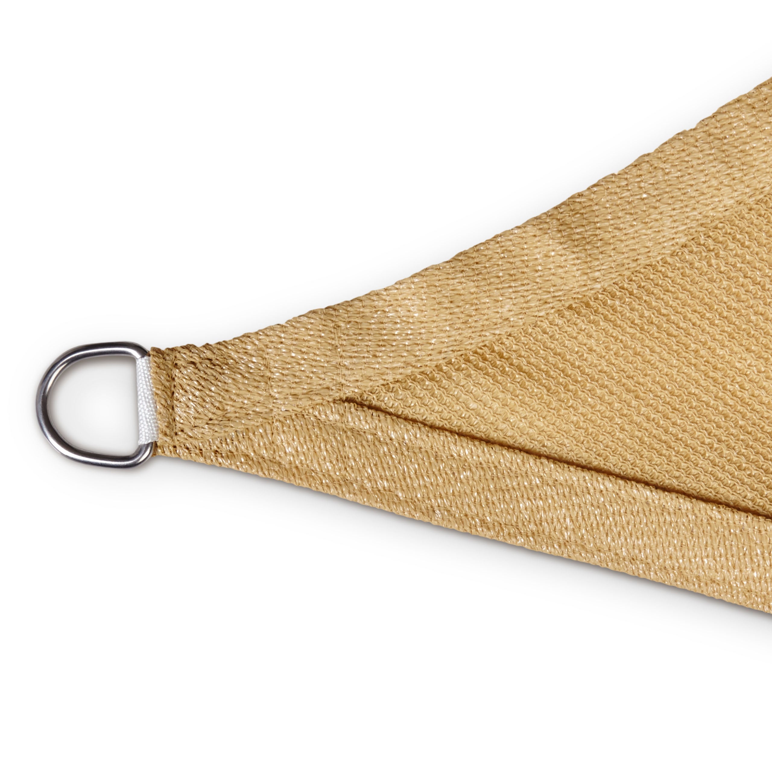 Sonnensegel 100% HDPE mit Stabilisator für UV-Schutz - Rechteck 2 x 4 Meter - Sand, stabiles Material mit rostfreiem Eckring.