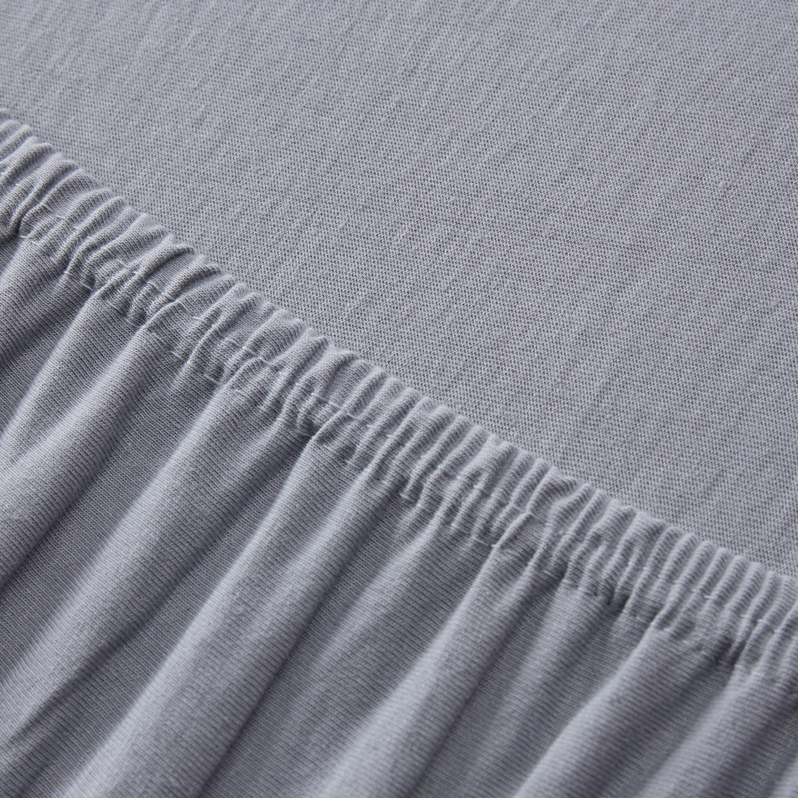 Comfort Jersey Spannbettlaken - 160 g/m² 100% Baumwolle, Frostgrau mit elastischem Rundum-Gummizug und optimaler Passform.