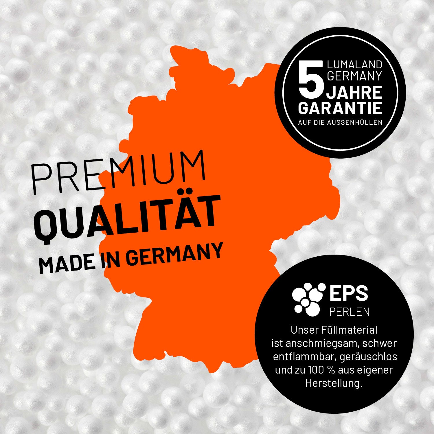 XXL Microvelours Sitzsack (380 L) - Lila mit 5 Jahren Garantie, hochwertige EPS Perlenfüllung, Made in Germany, wasserfest und geruchsneutral.