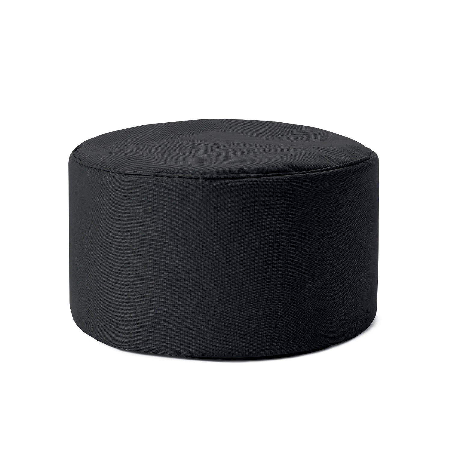 Sitzsack-Hocker/Pouf (50 L) schwarz, leicht, langlebig, für indoor & outdoor, mit hochwertiger EPS-Füllung und verdecktem Reißverschluss.