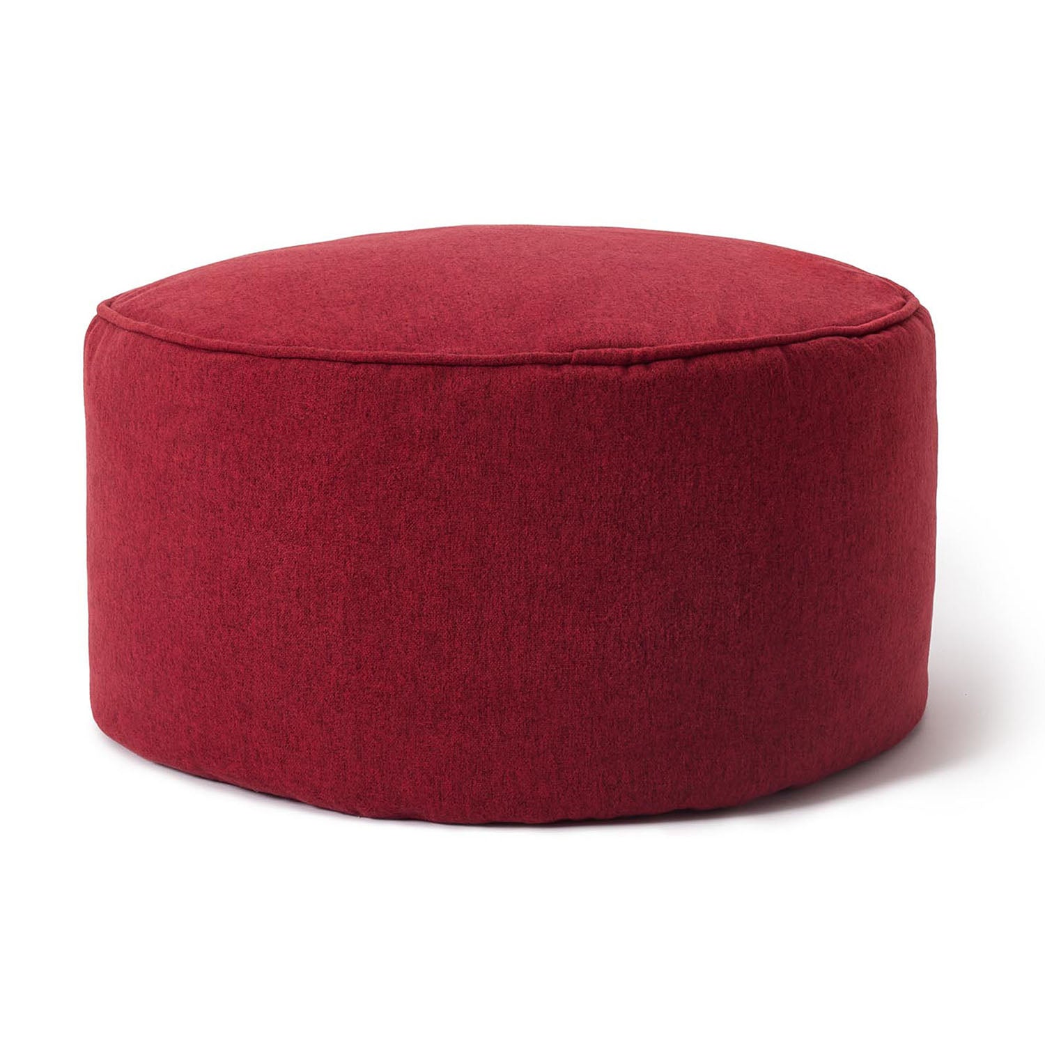 Comfort Line Sitzsack-Hocker 25 x 45 cm - Indoor - Runder Sitzpouf, Bodenkissen Bean Bag Pouf - Rot