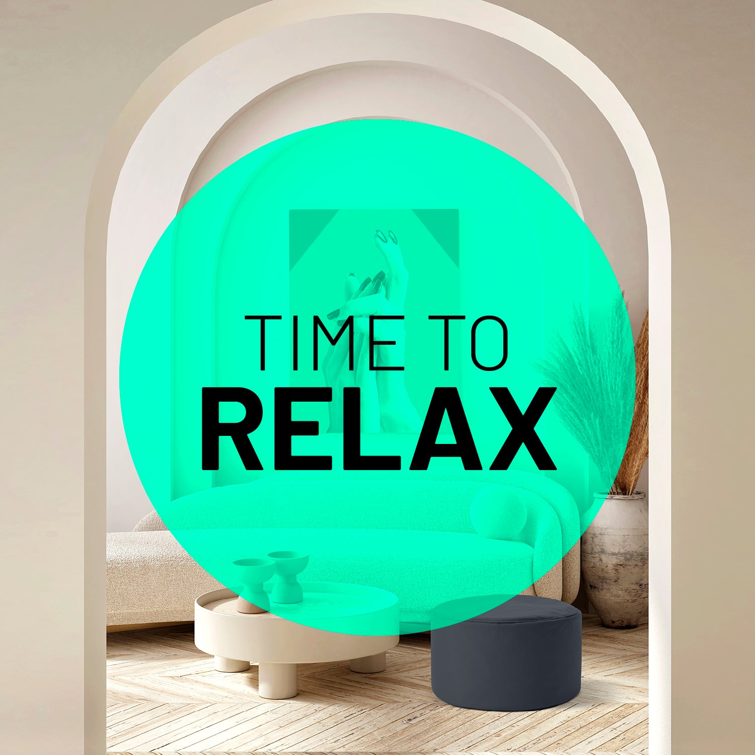 Sitzsack-Hocker/Pouf (50 L) in Stahlgrau als moderner, vielseitiger Sitzhocker und Fußschemel für drinnen und draußen.