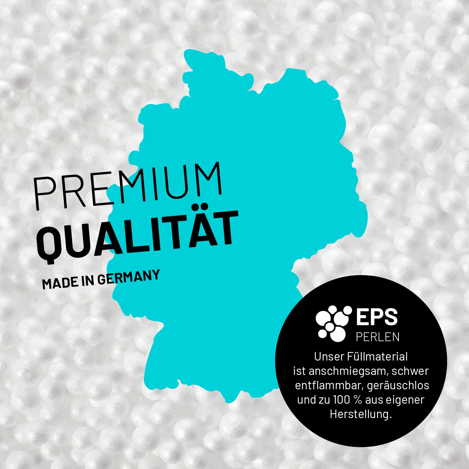 Sitzsack Classic XXL (380 L) mit hochwertigen, geräuschlosen EPS-Perlen, made in Germany, für drinnen und draußen geeignet.