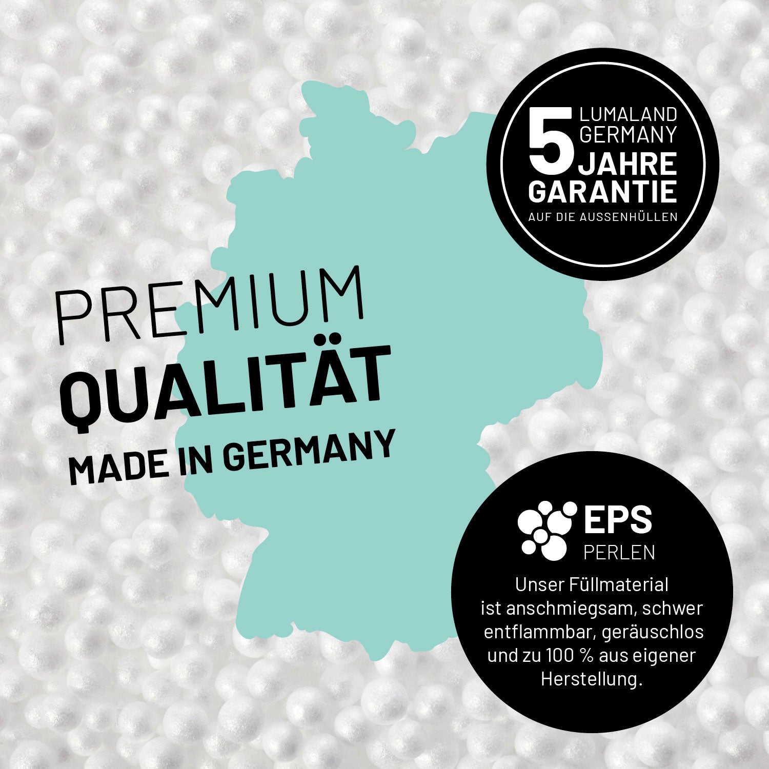Luxury Fluffy Sitzsack (120 L) in Pastellrosa mit hochwertiger EPS-Füllung, made in Germany, 5 Jahre Garantie, geräuschlos und schwer entflammbar.